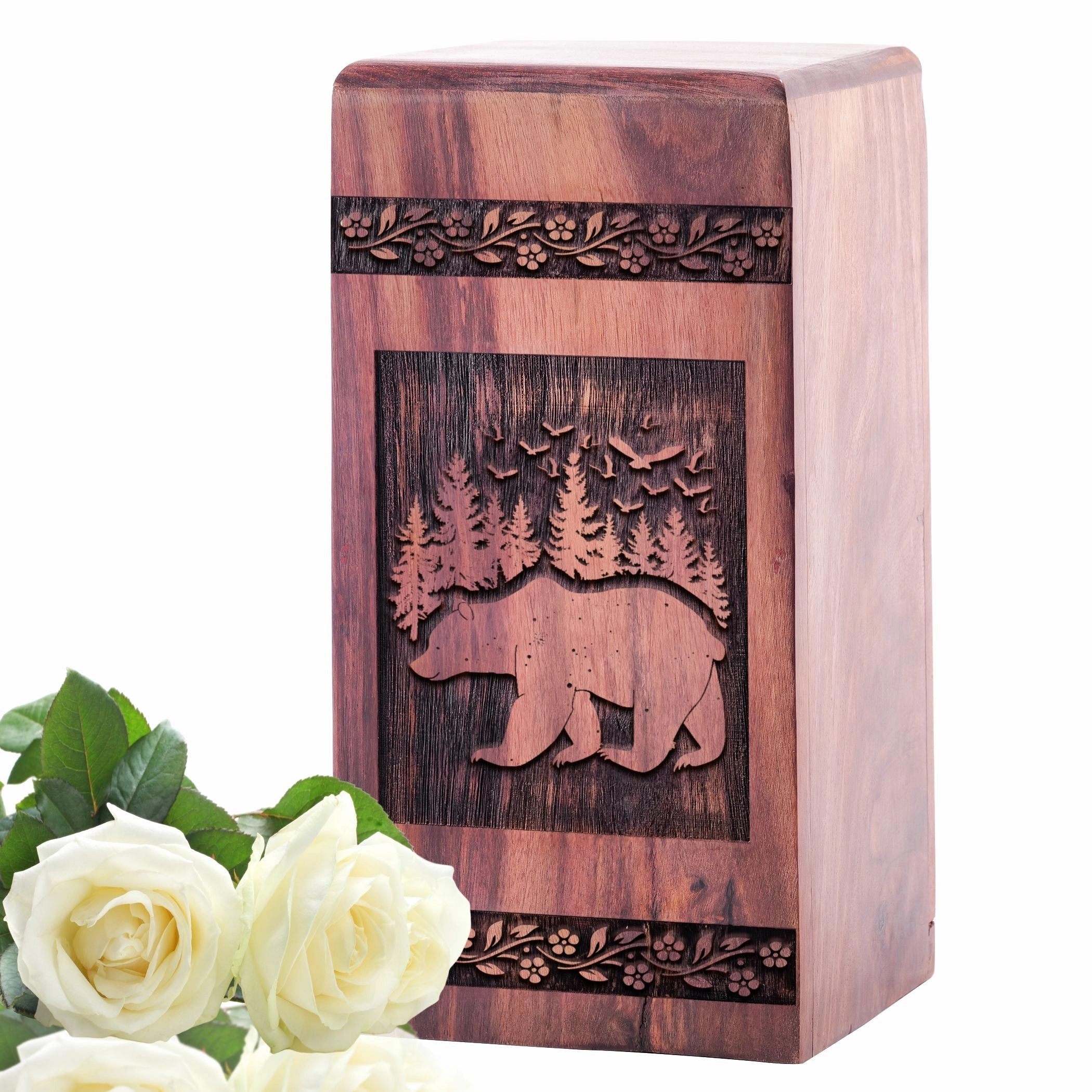 Bear Wooden Urns for Mom's Ashes - A Cherished Memorial for Adults