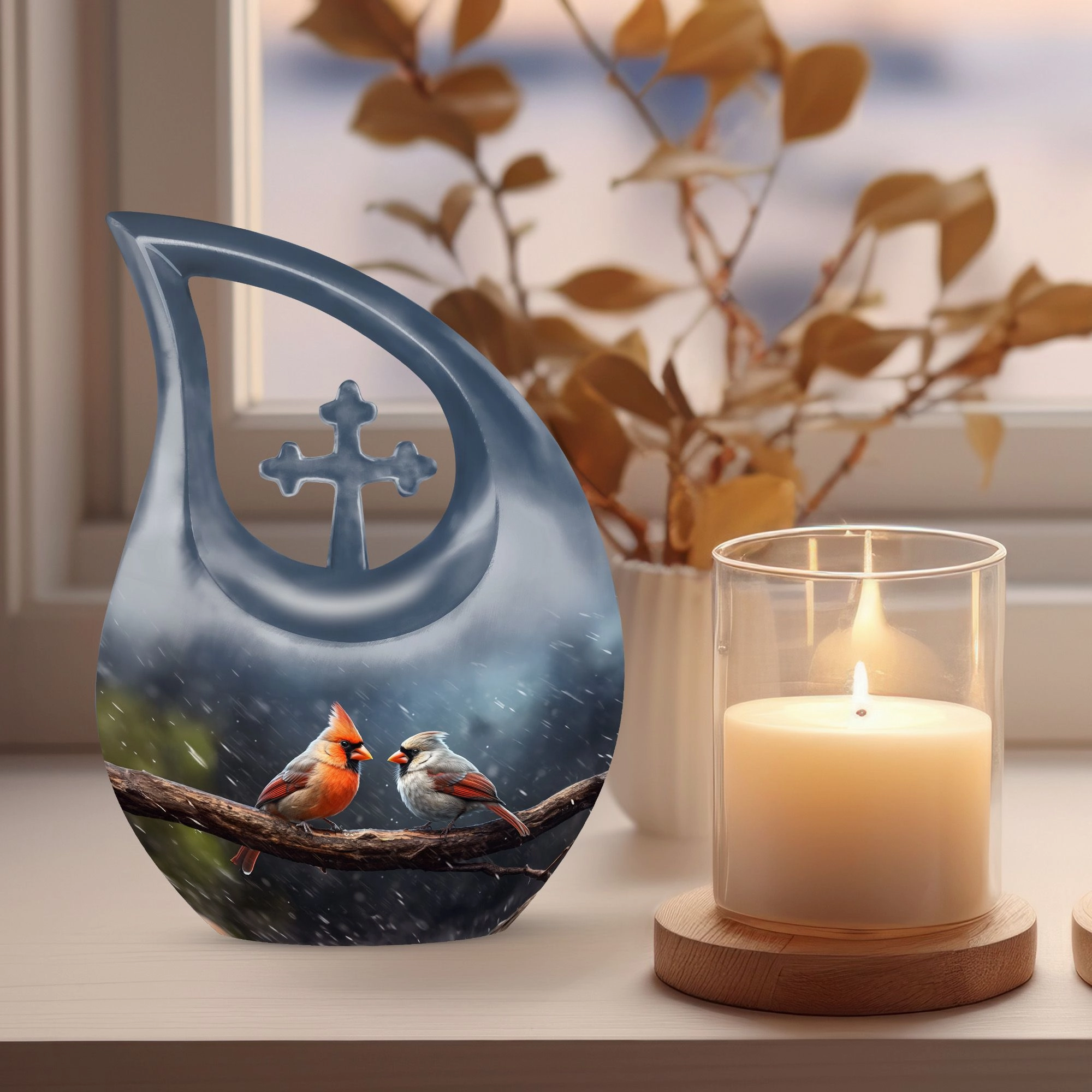 Bird Memorial Urn:  Container For Cremated Adult Human Ashes