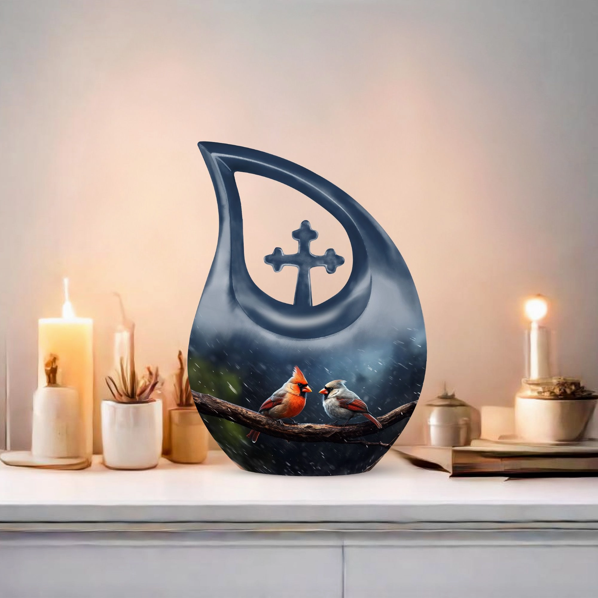 Bird Memorial Urn:  Container For Cremated Adult Human Ashes