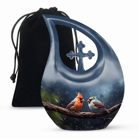 Bird Memorial Urn:  Container For Cremated Adult Human Ashes