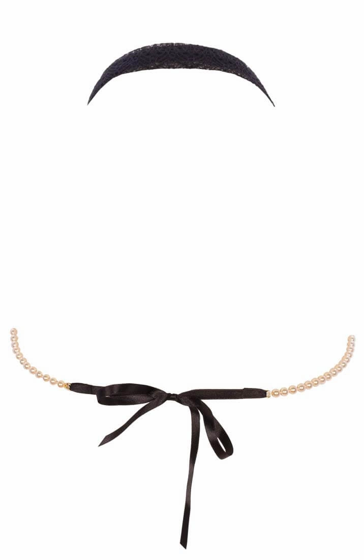 Black bralette with pearls - Geneva Bra