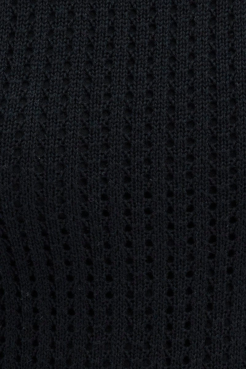 Black Crochet Maxi Knit Dress