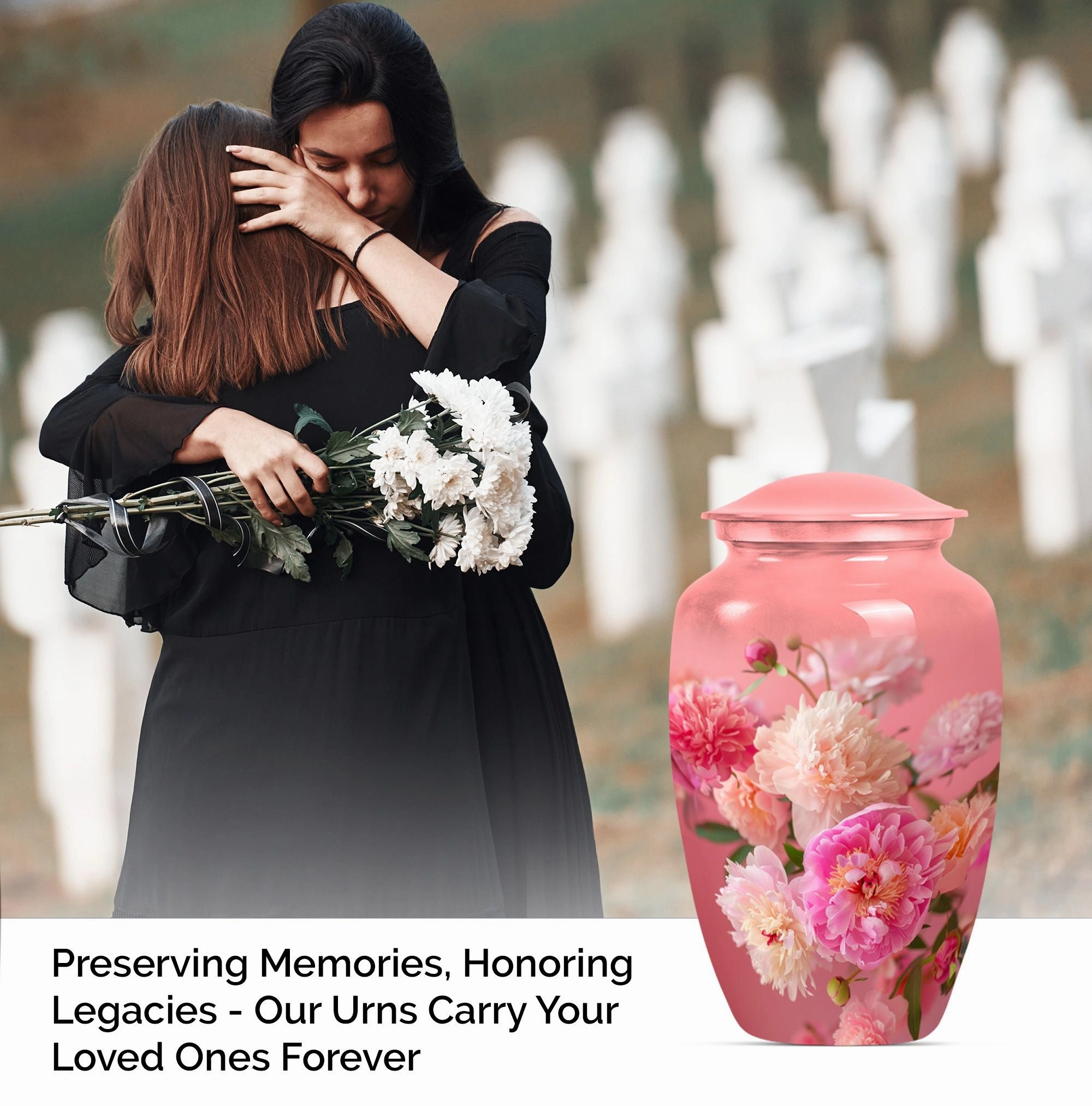 Blooming Meadows Memorial Adult Urn - Flower Themed Tranquil