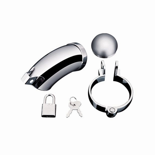 Blue Line - Total Submission Chastity Cock Cage (Silver)
