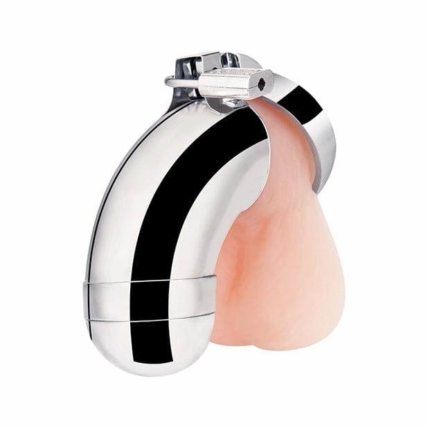 Blue Line - Total Submission Chastity Cock Cage (Silver)