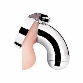 Blue Line - Total Submission Chastity Cock Cage (Silver)