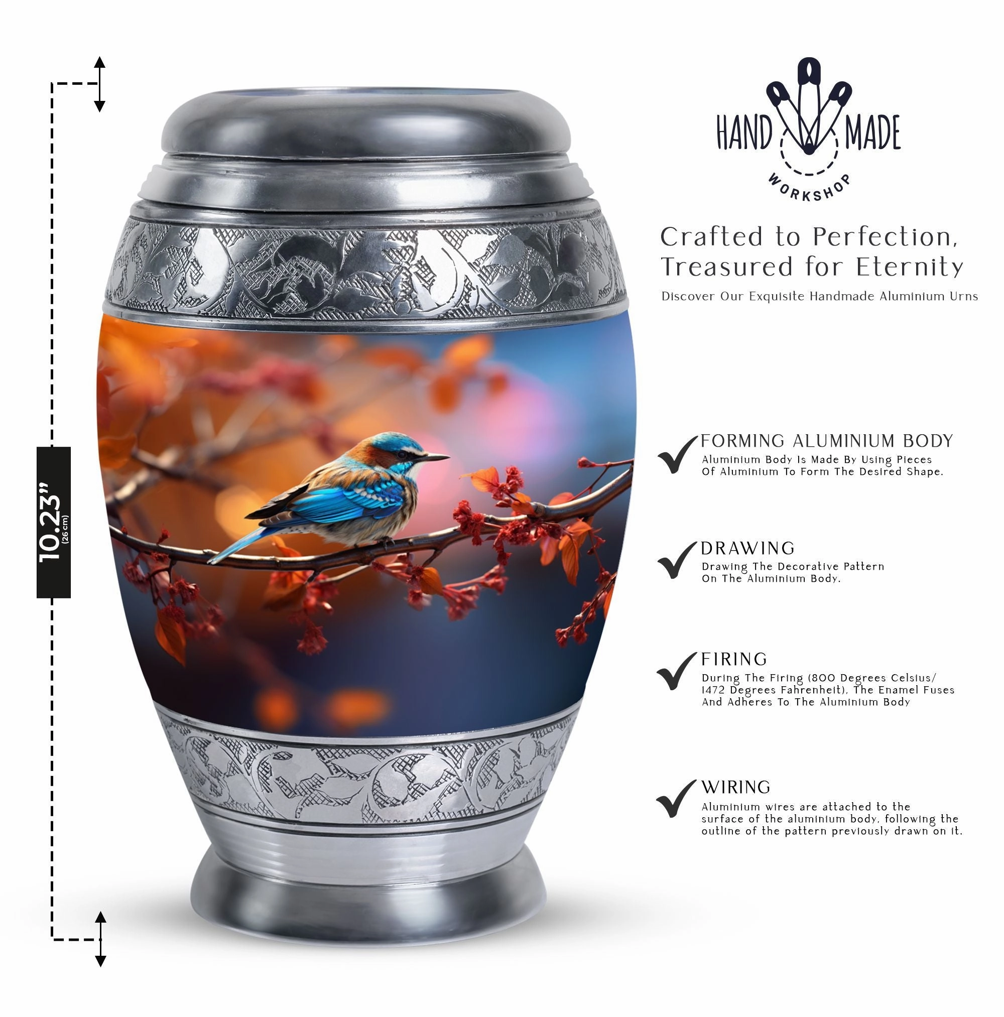 Blue Sparrow Elegia – A Classic Adult Cremation Urn