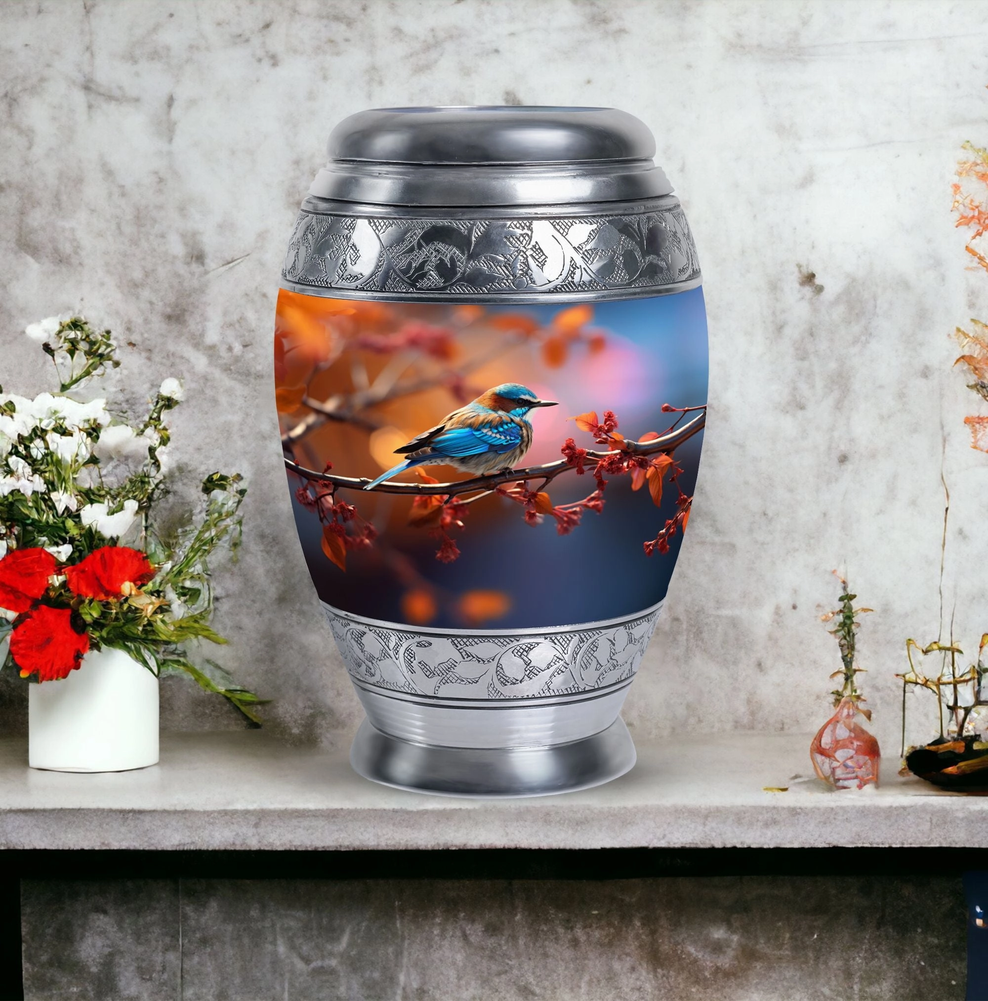 Blue Sparrow Elegia – A Classic Adult Cremation Urn