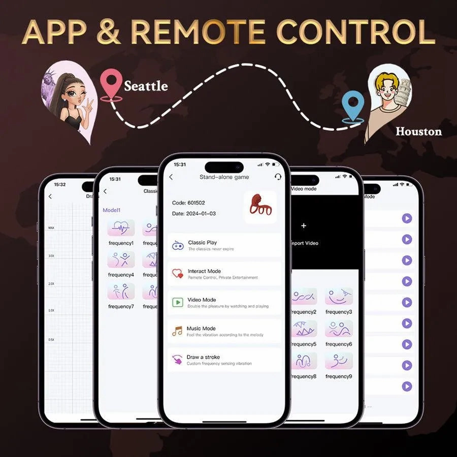 Bluetooth Remote Silicone Vibrating Cock Ring