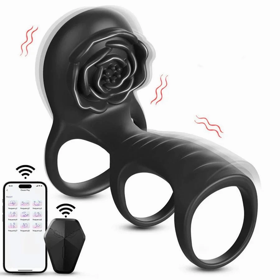 Bluetooth Remote Silicone Vibrating Cock Ring
