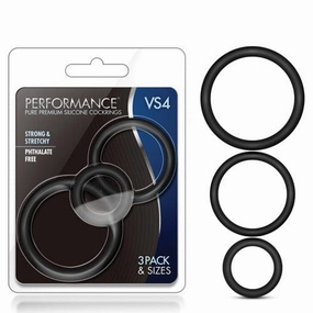 Blush Novelties - Performance VS4 Pure Premium Silicone Cock Ring Set (Black)