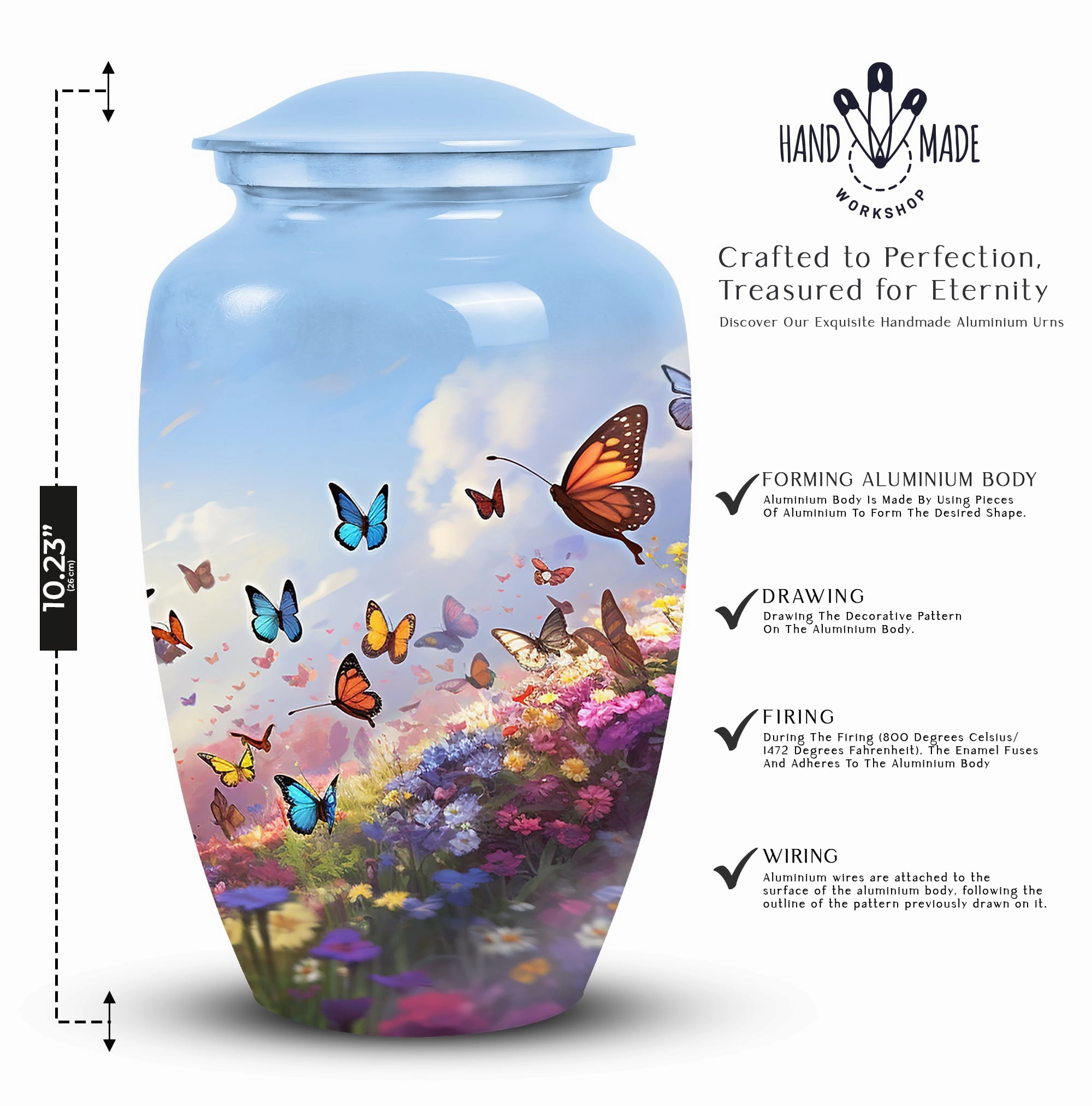 Butterfly Cremation Memorial Urns For Adult Ashes, Ideal For Dad & Mom
