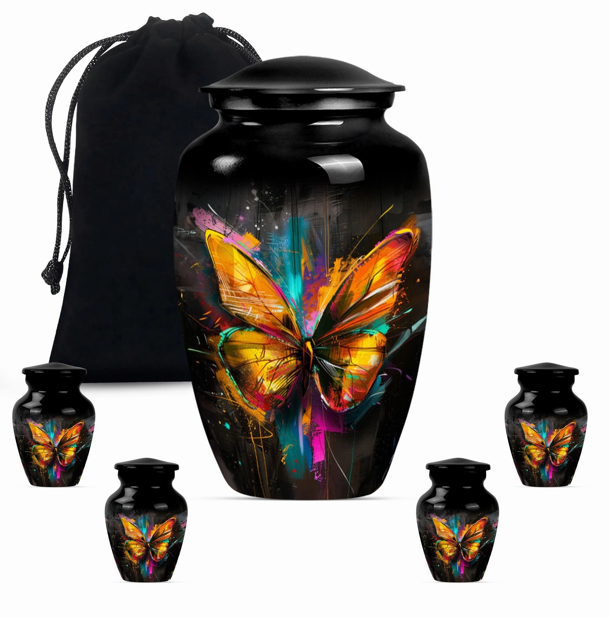 Butterfly Emblem Memorial Urn: Unique Container For Adult Ashes