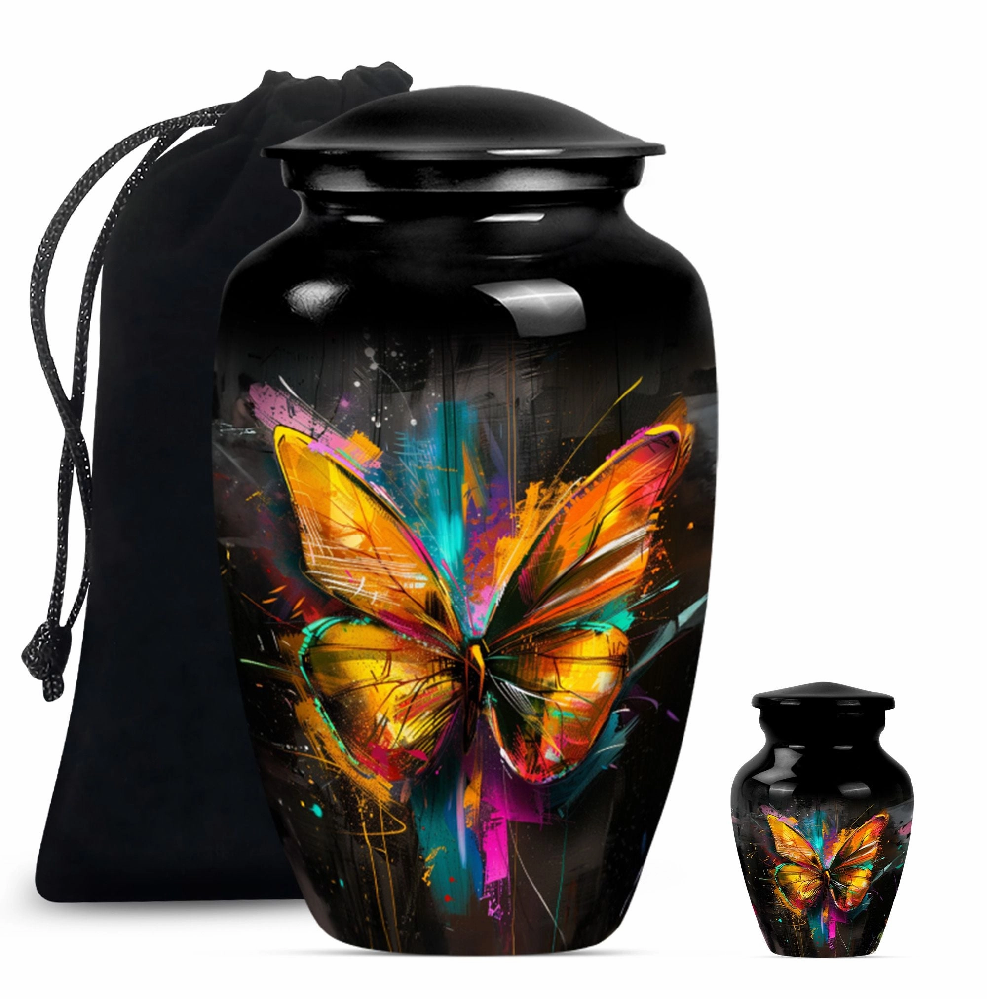 Butterfly Emblem Memorial Urn: Unique Container For Adult Ashes