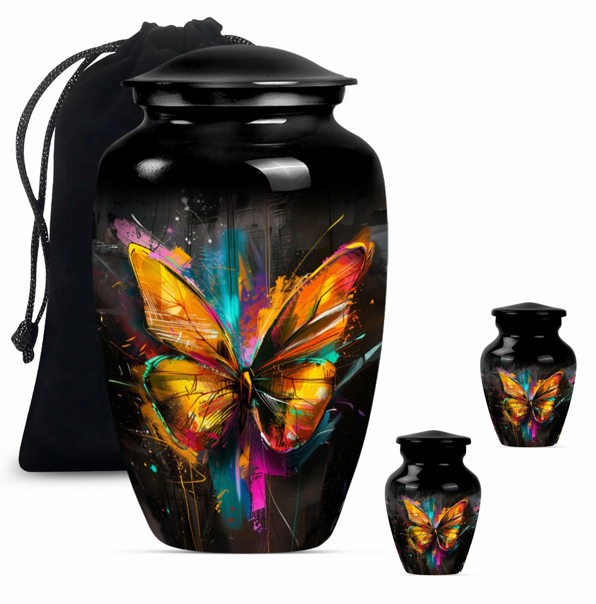 Butterfly Emblem Memorial Urn: Unique Container For Adult Ashes