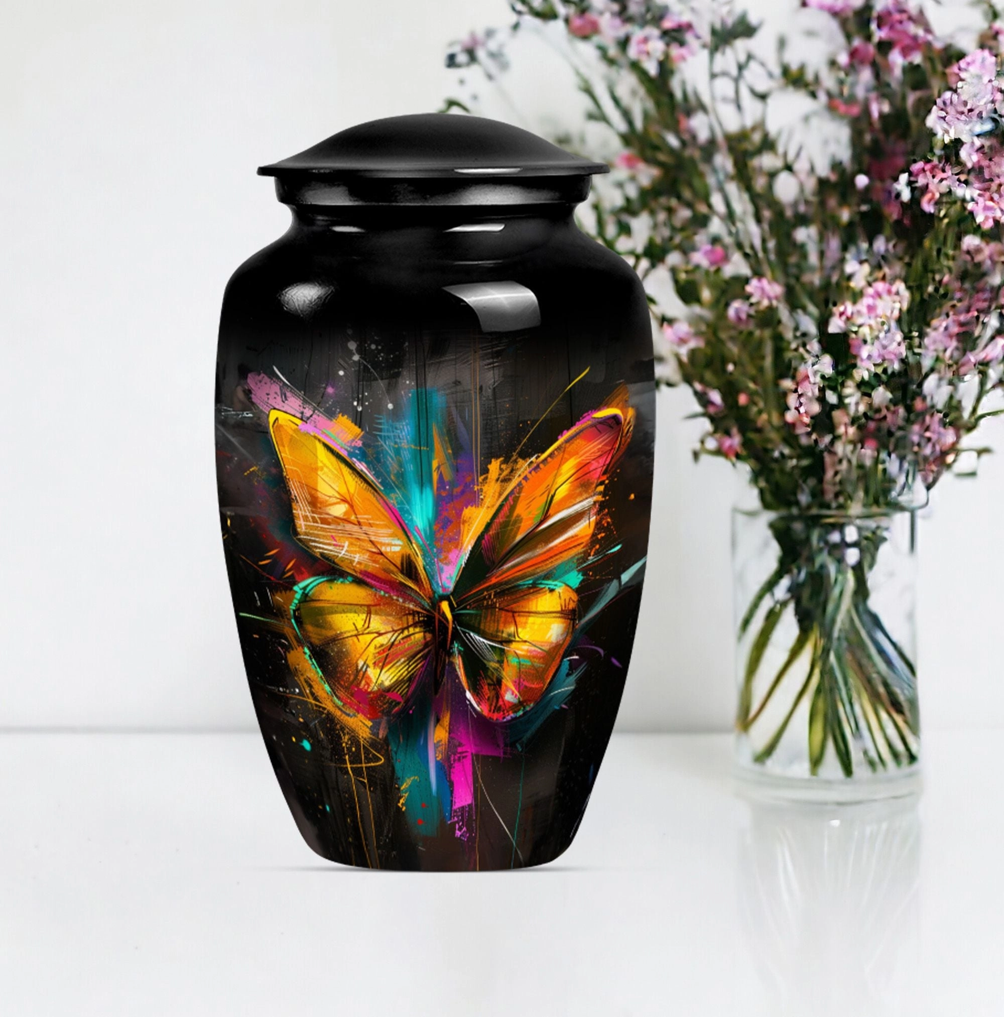 Butterfly Emblem Memorial Urn: Unique Container For Adult Ashes