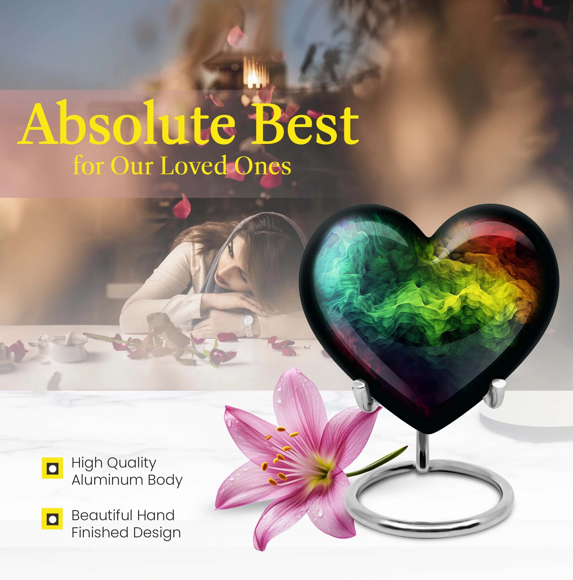 Butterfly Tribute: Aesthetic Abstract Urn for Adult Sized Cremation Ashes