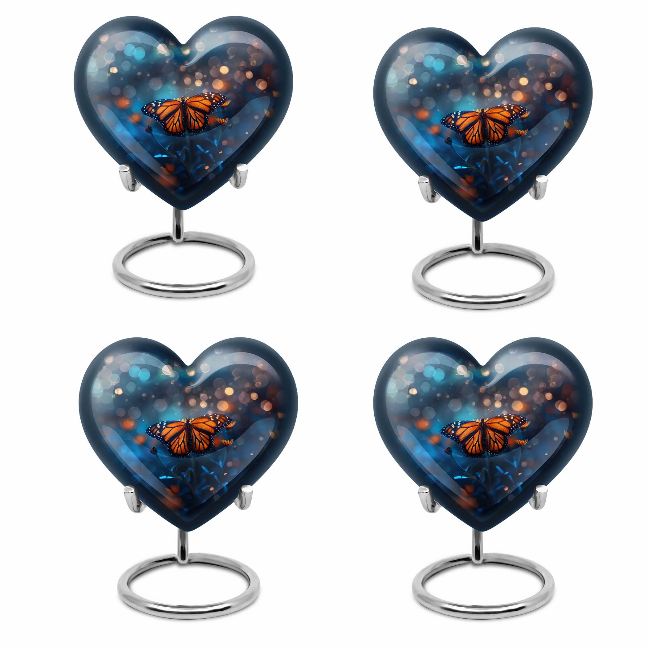 Butterfly Urn - Heart Design Memorial for Adult Human Ashes