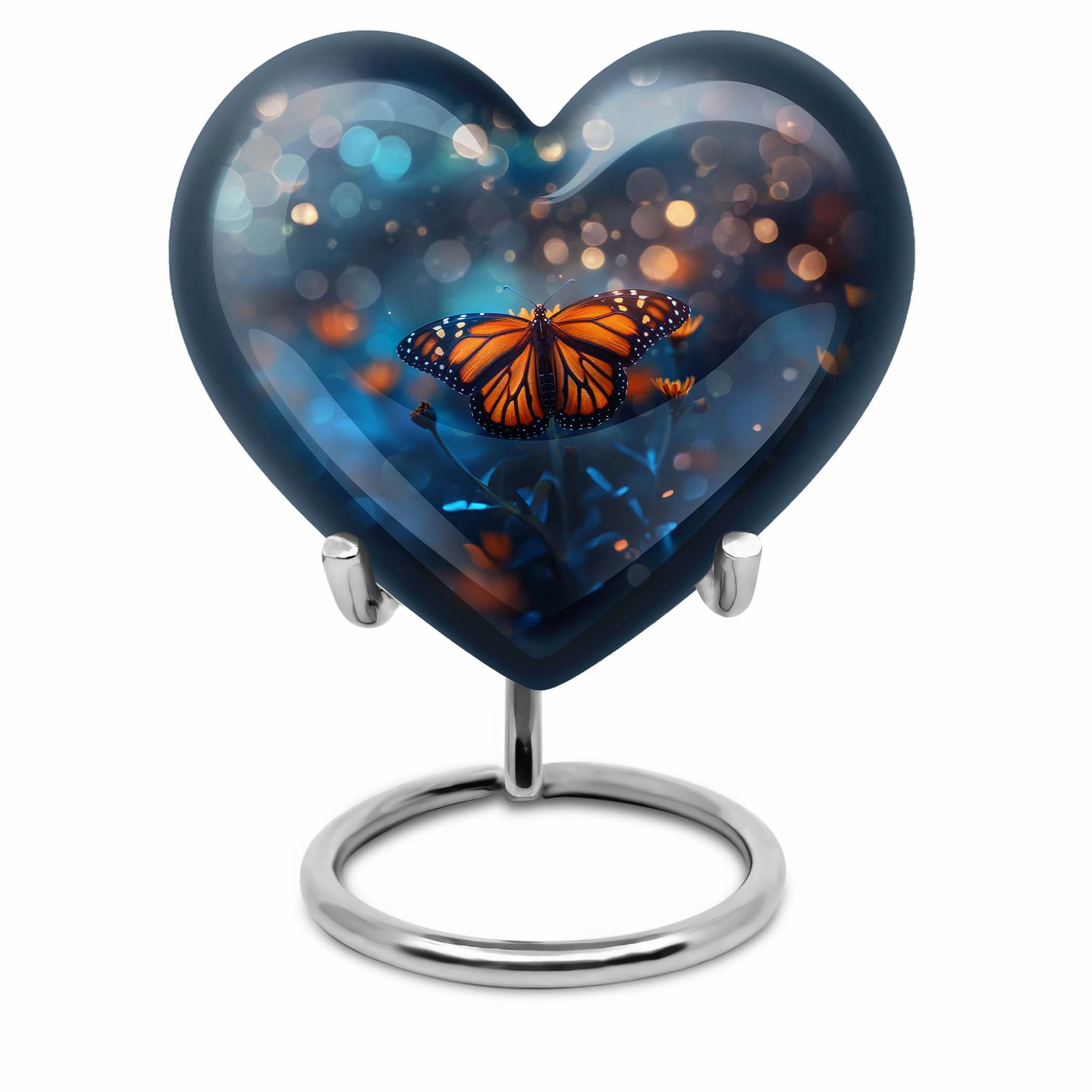 Butterfly Urn - Heart Design Memorial for Adult Human Ashes