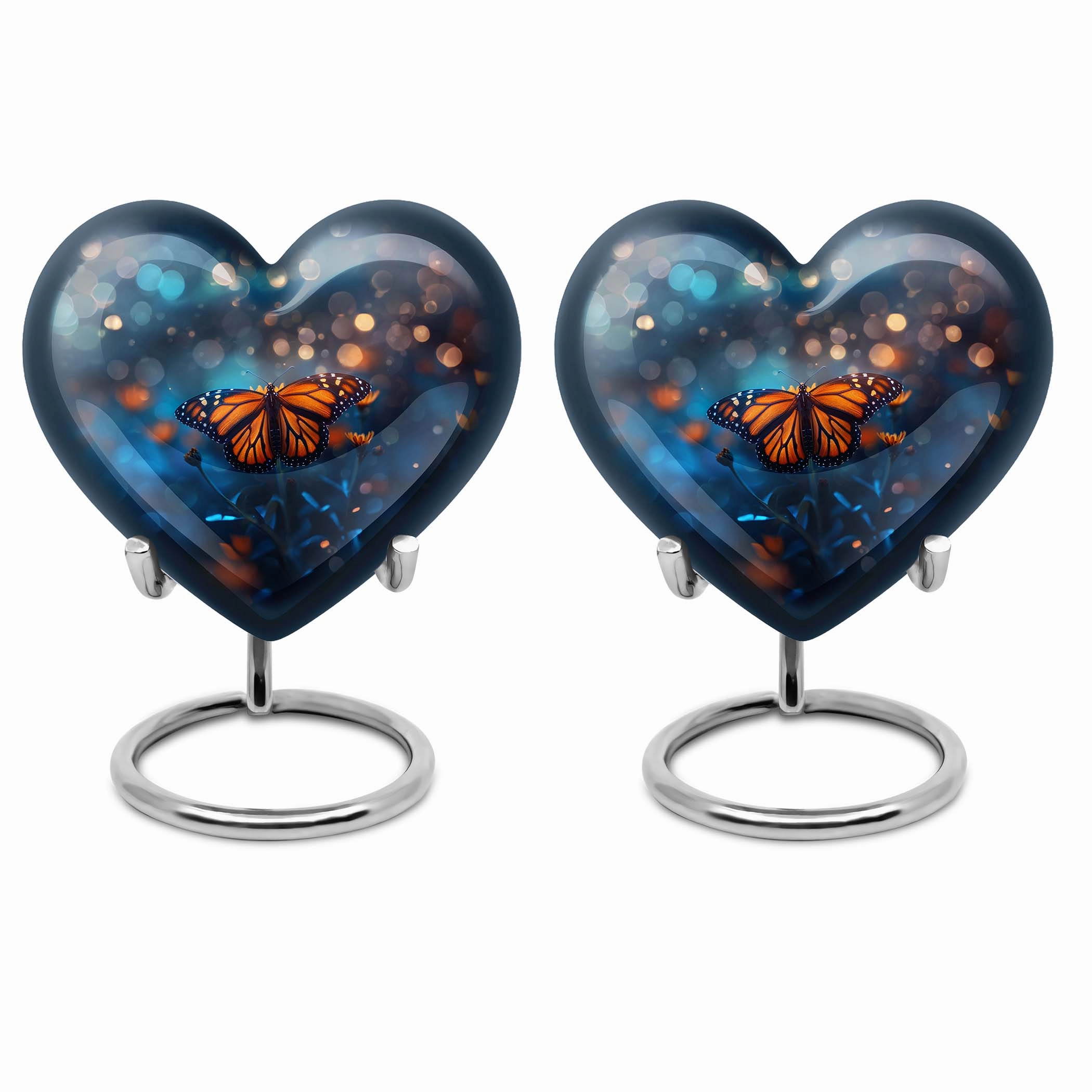 Butterfly Urn - Heart Design Memorial for Adult Human Ashes