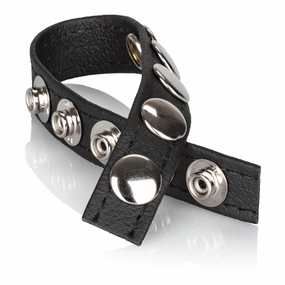 California Exotics - Leather Multi-Snap Cock Ring (Black)