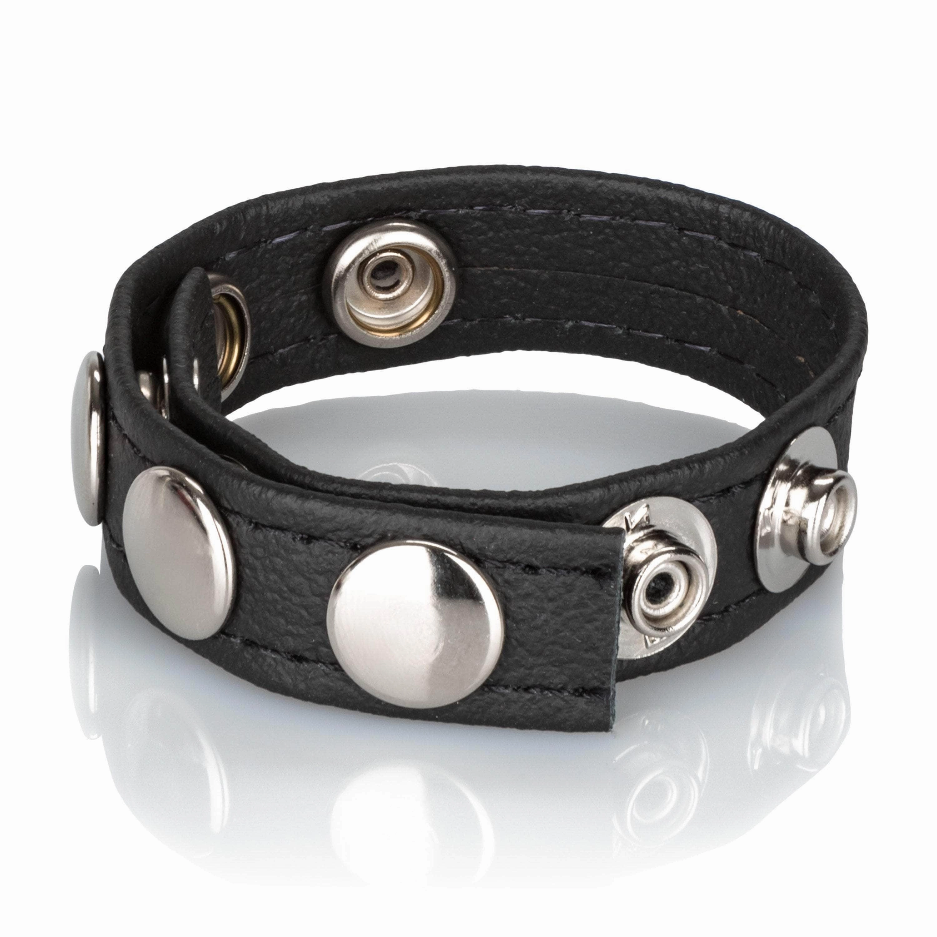 California Exotics - Leather Multi-Snap Cock Ring (Black)