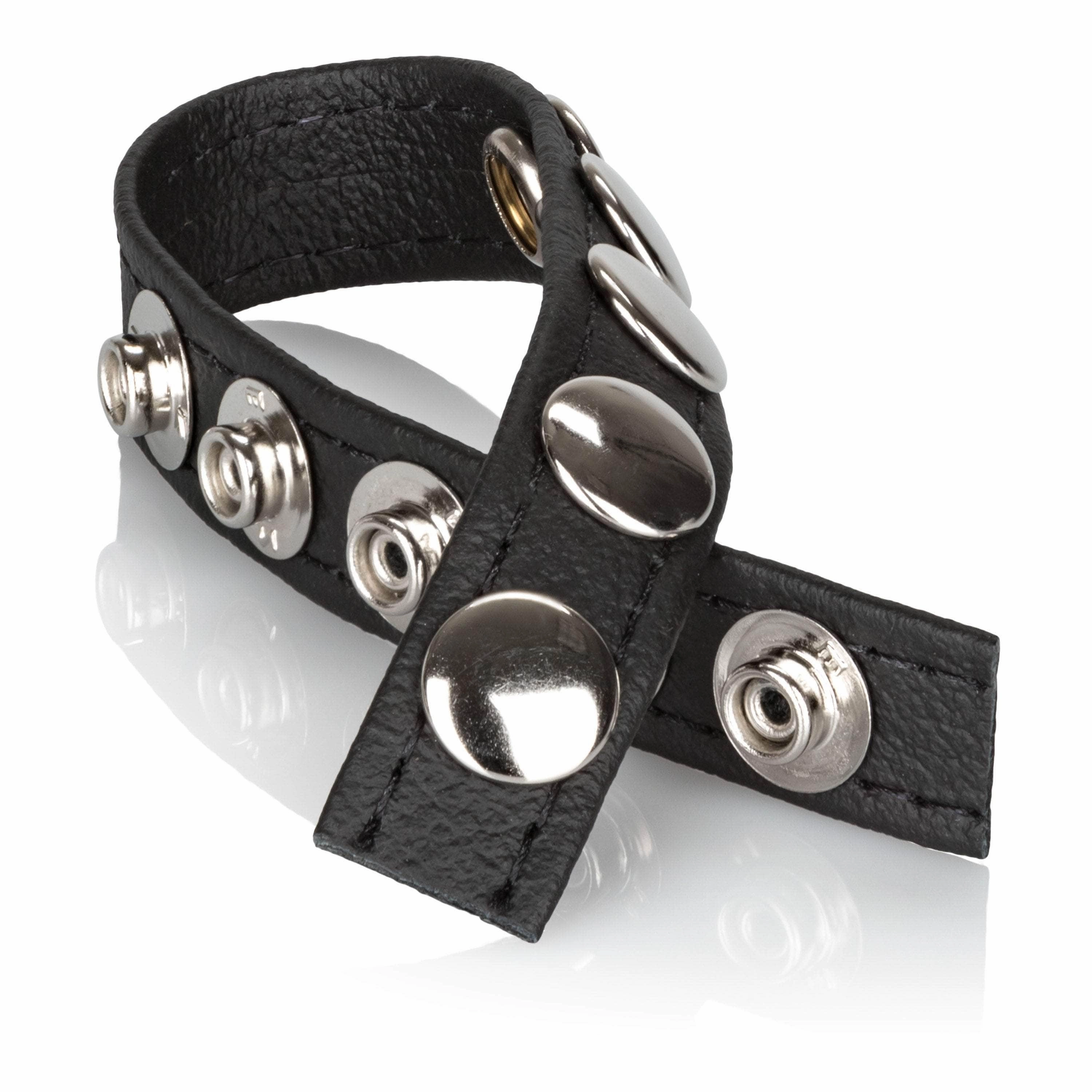 California Exotics - Leather Multi-Snap Cock Ring (Black)
