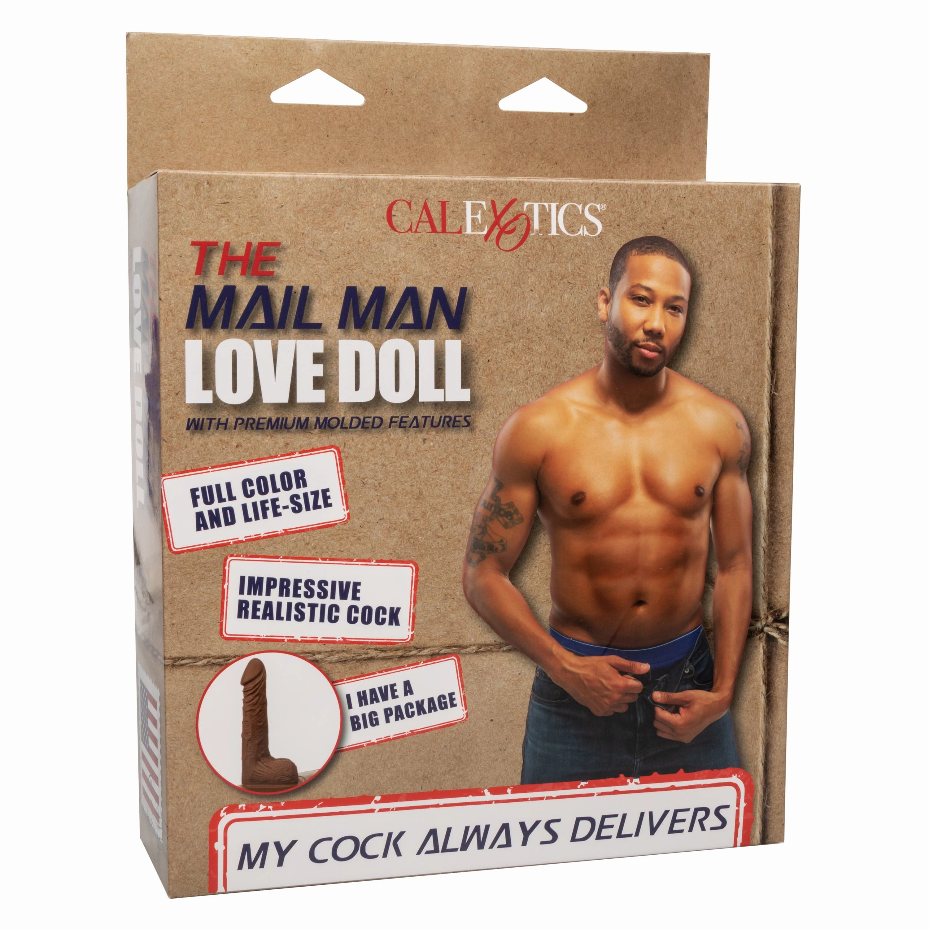 California Exotics - The Mail Man Inflatable Love Doll Masturbator Dildo 5.5" (Brown)