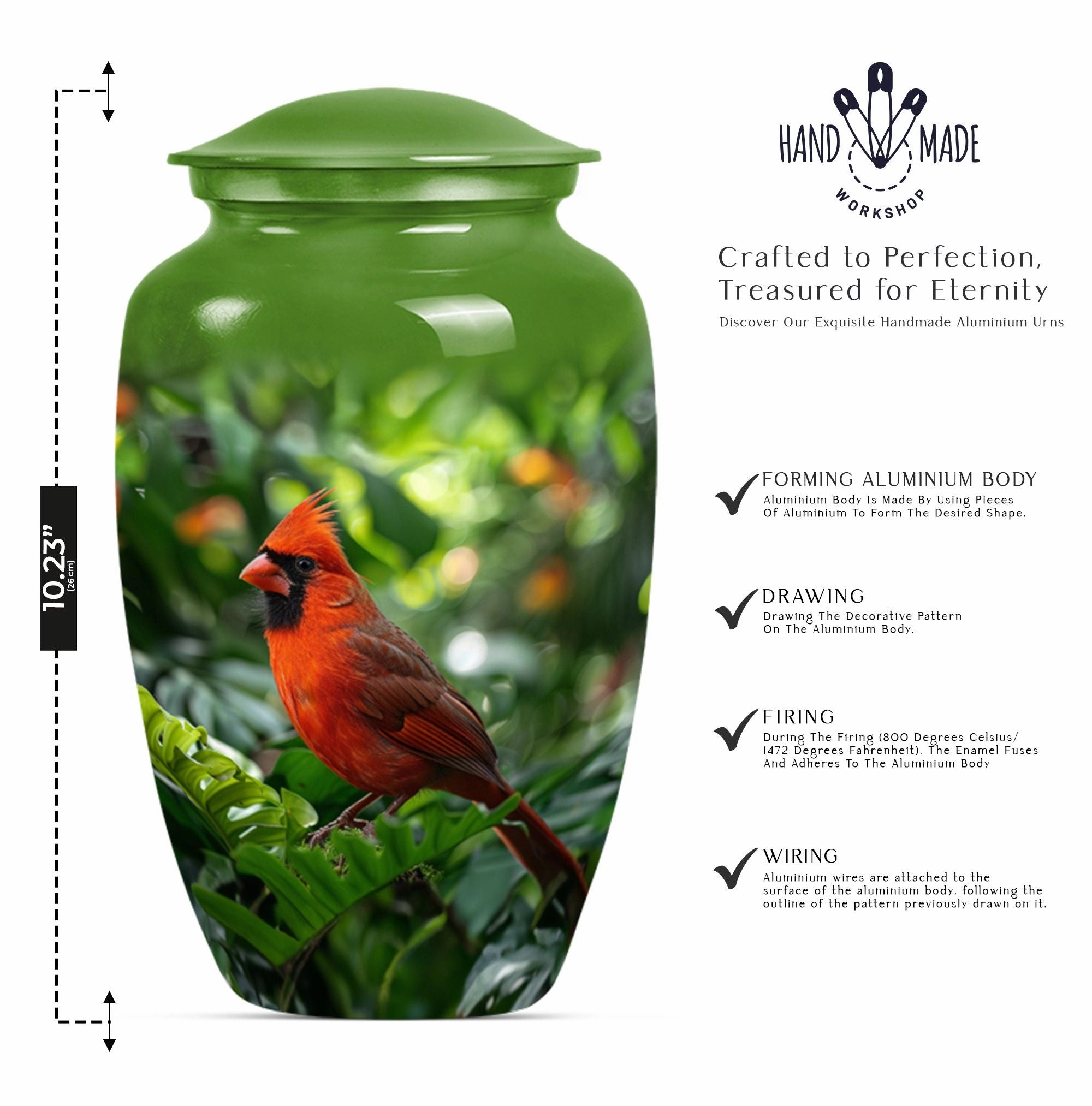 Cardinal Bird Cremation Urn: Dignified Memorial for Beloved Ones