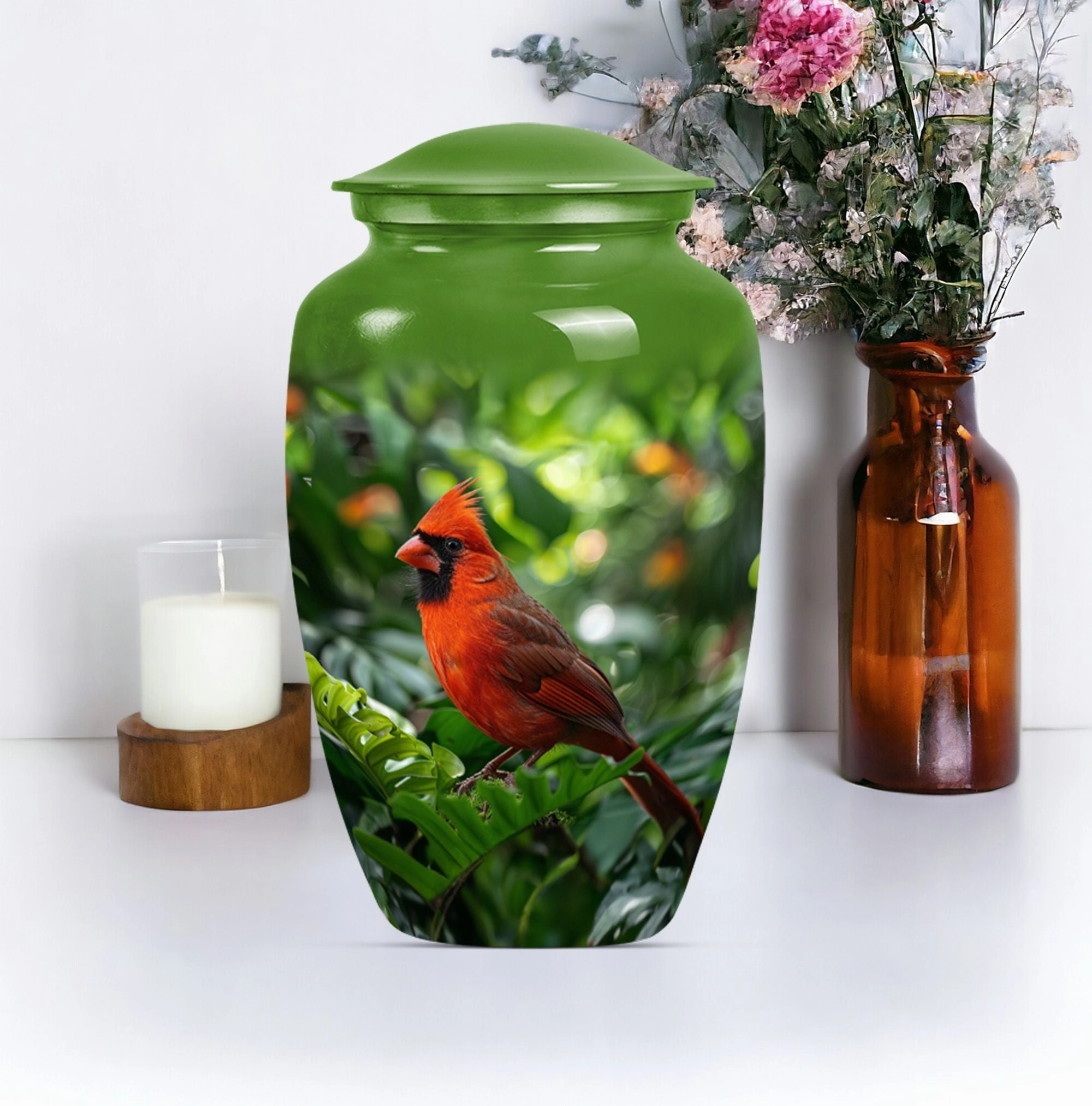 Cardinal Bird Cremation Urn: Dignified Memorial for Beloved Ones