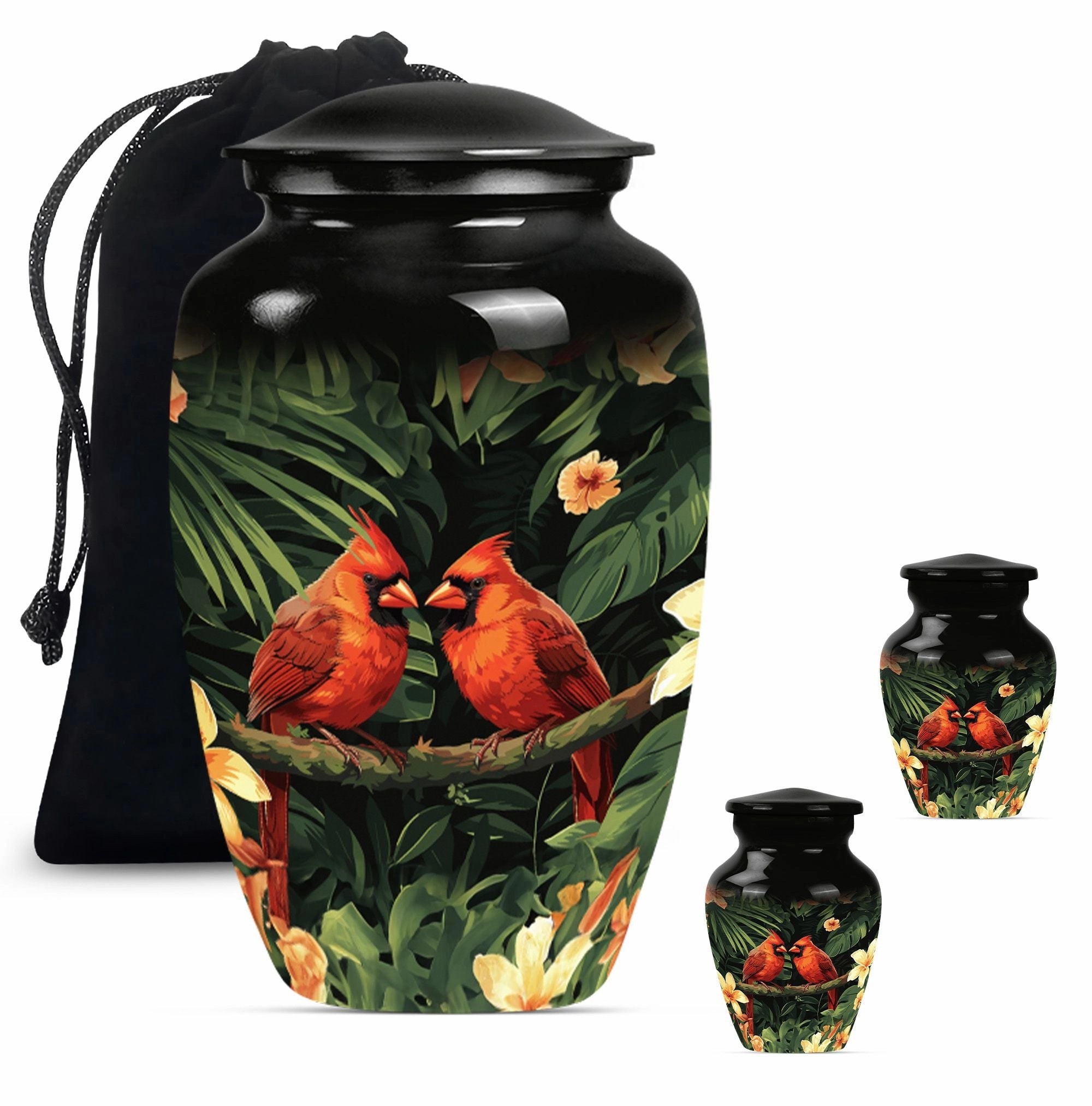 Cardinal Bird Memorial Cremation Urn For Adult Human Ashes