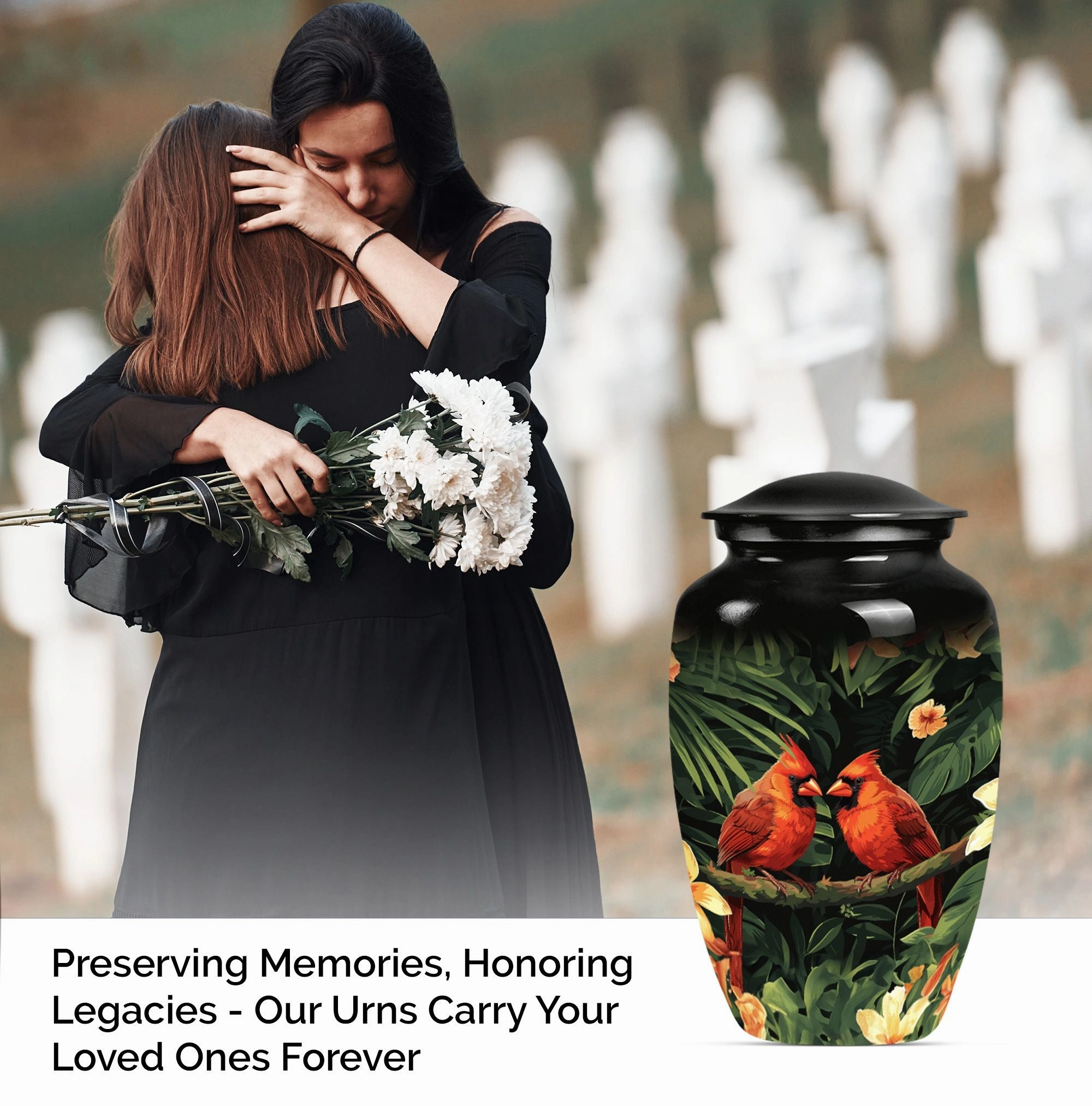 Cardinal Bird Memorial Cremation Urn For Adult Human Ashes