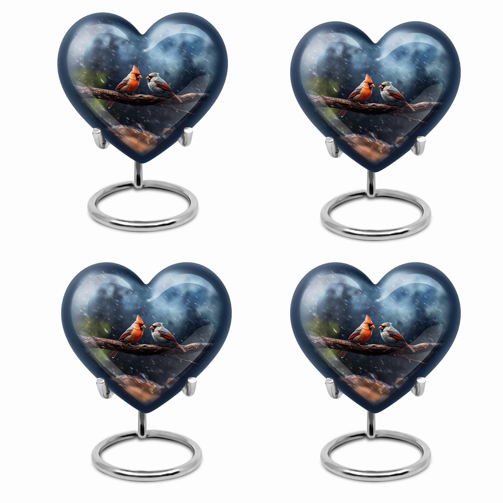 Cardinal Bird Memorial with Elegant Design, Adult Cremation Urn