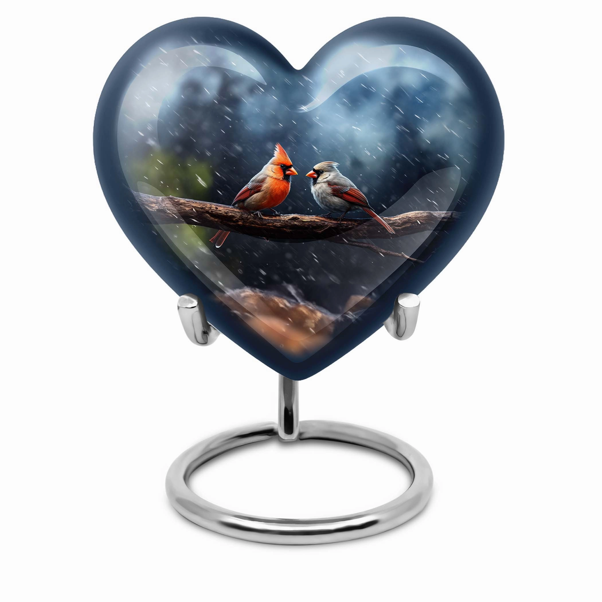 Cardinal Bird Memorial with Elegant Design, Adult Cremation Urn