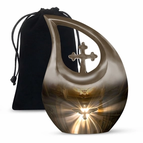 Catholic Memorial Urn : Container For Cremated Adult Human Ashes