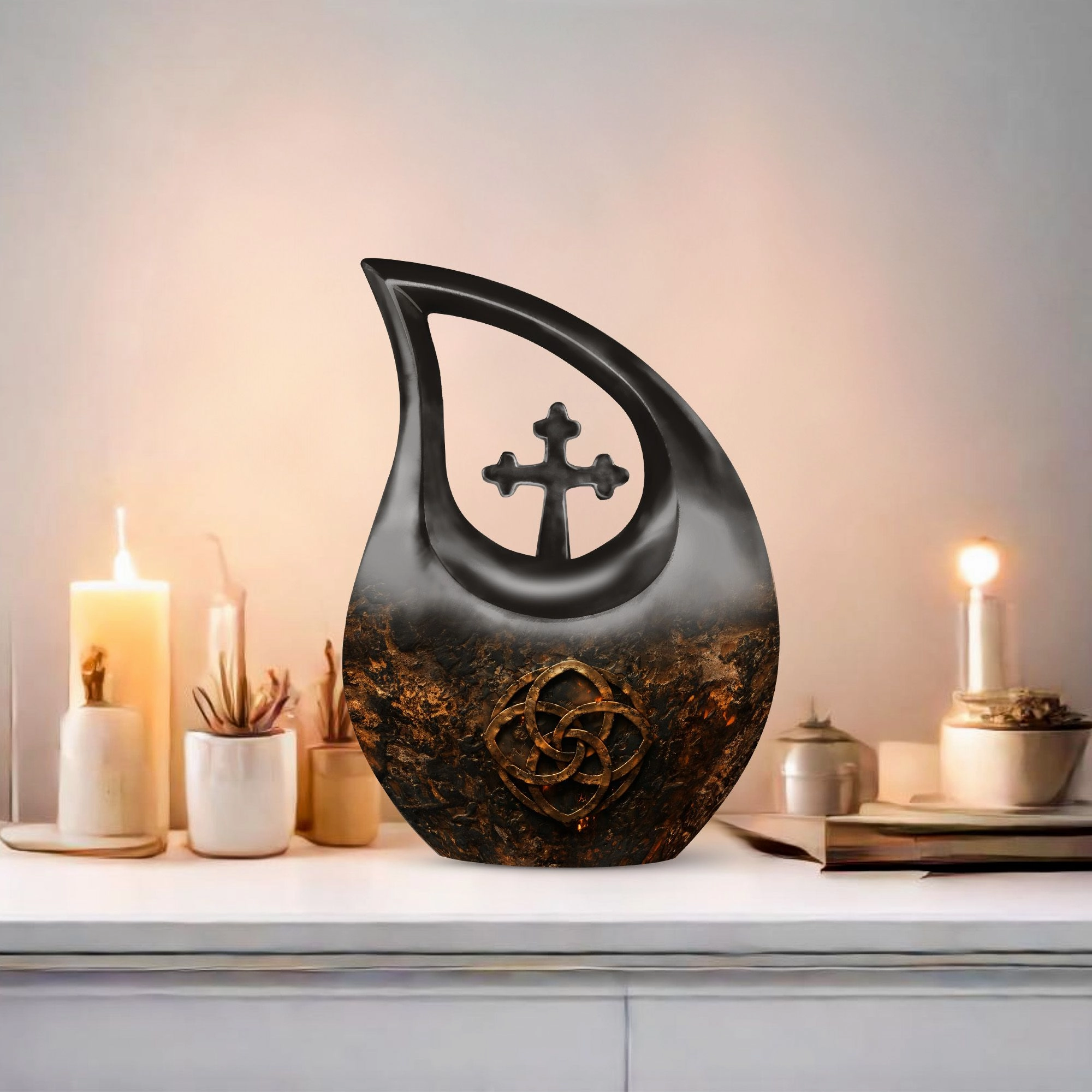 Catholic Theme Cremation Urn For Storing Adult Human Ashes