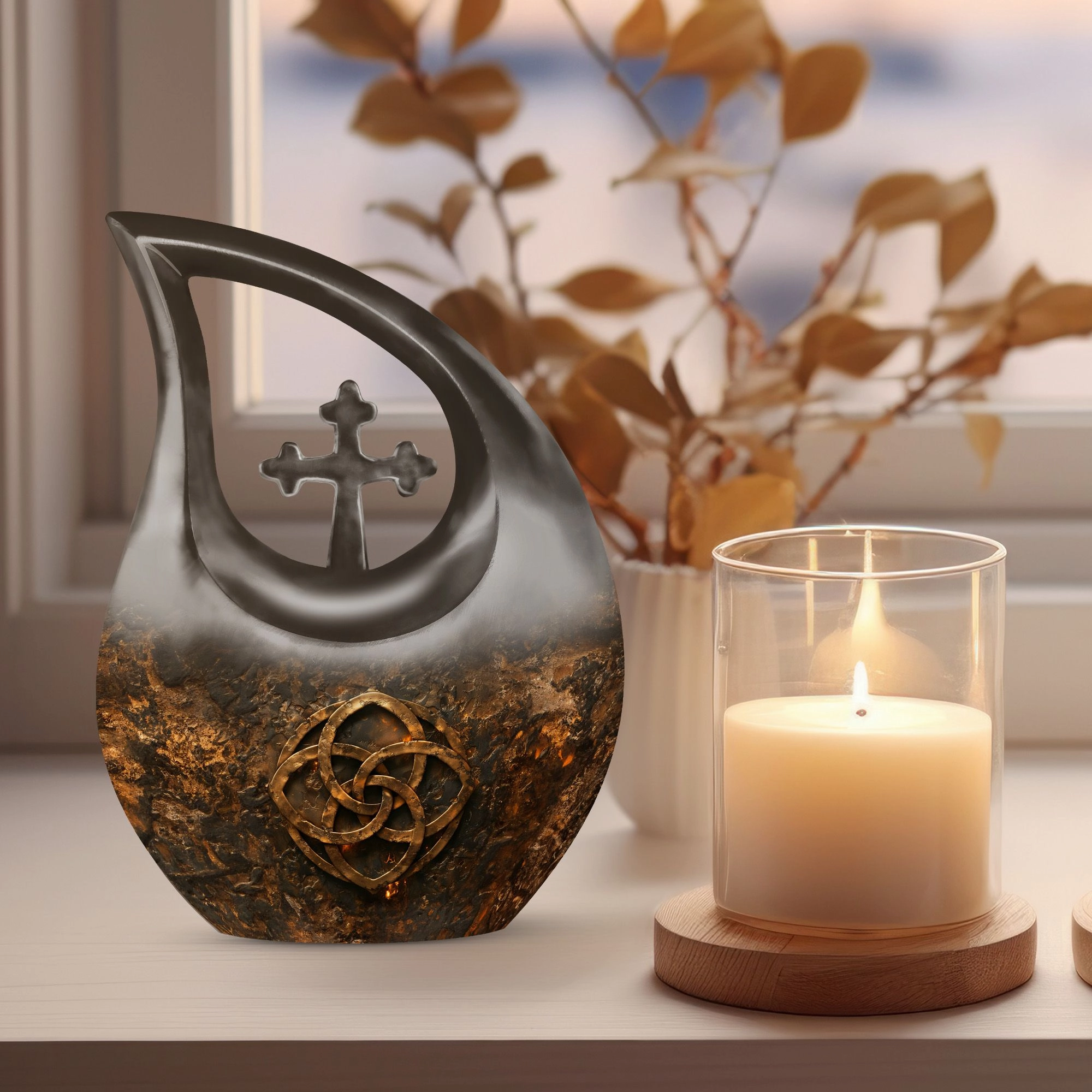 Catholic Theme Cremation Urn For Storing Adult Human Ashes