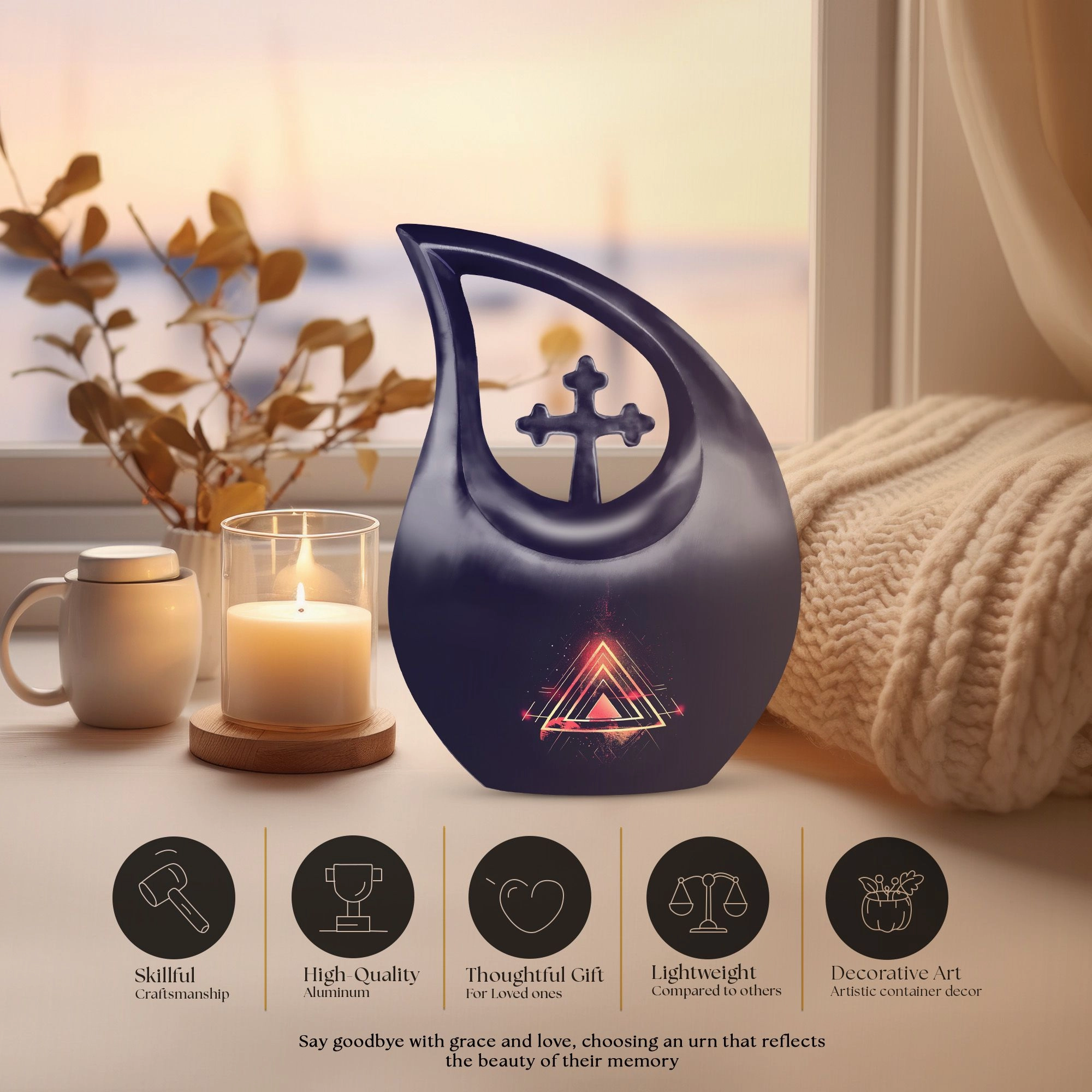 Catholic Urn:  Container For Cremated Adult Human Ashes