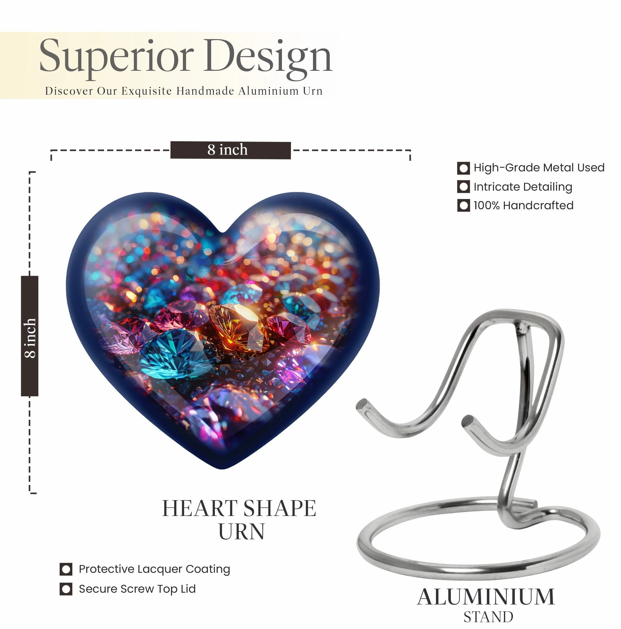 Cherished Eternity Diamond Urn – Elegant Human Ashes Memorial