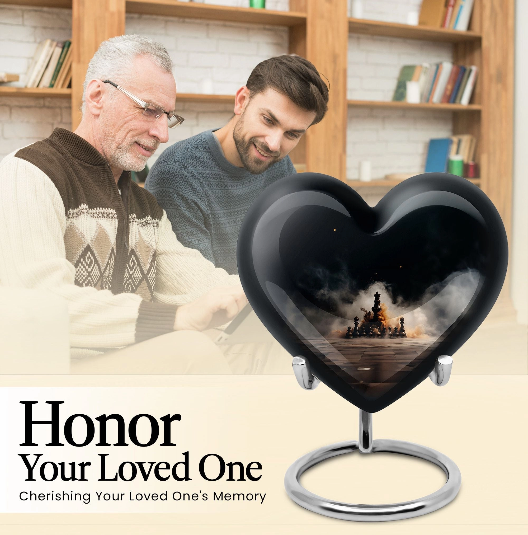 Chess Themed Personalized Memorial Cremation Urn