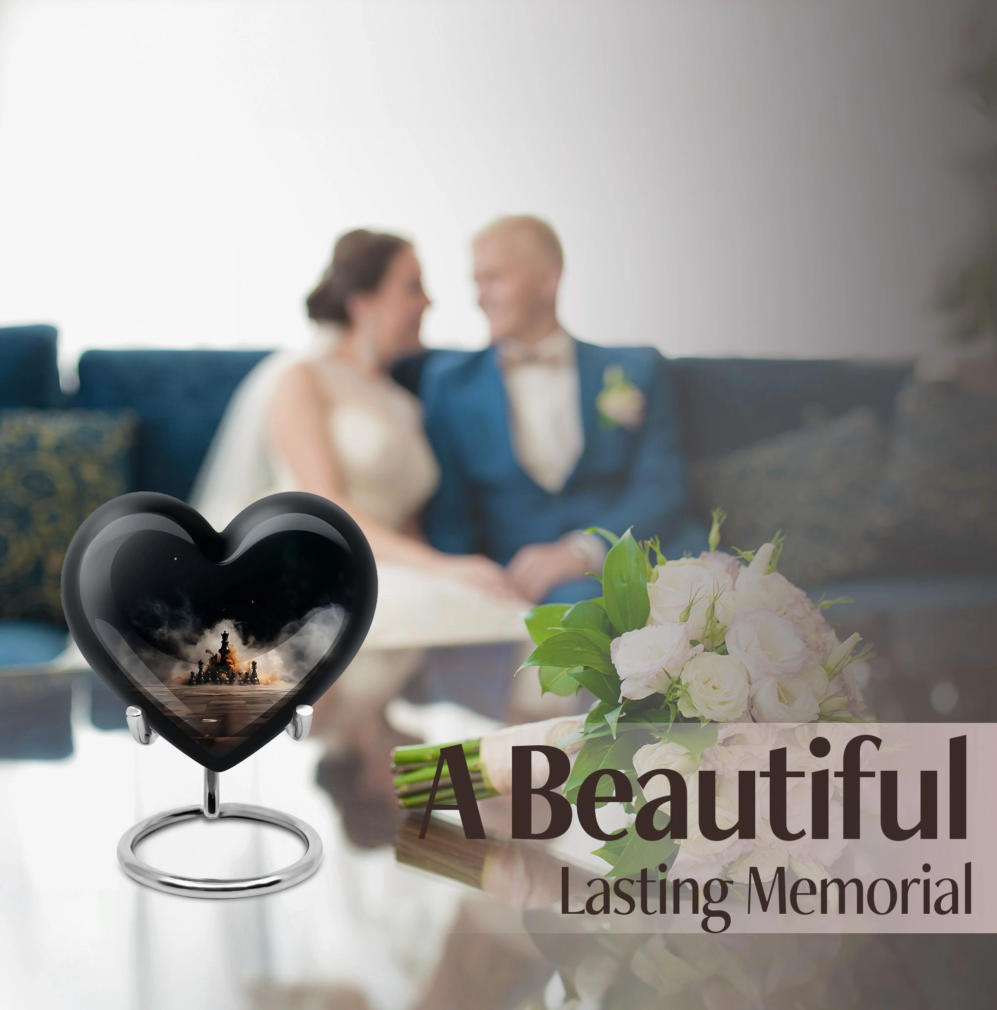 Chess Themed Personalized Memorial Cremation Urn