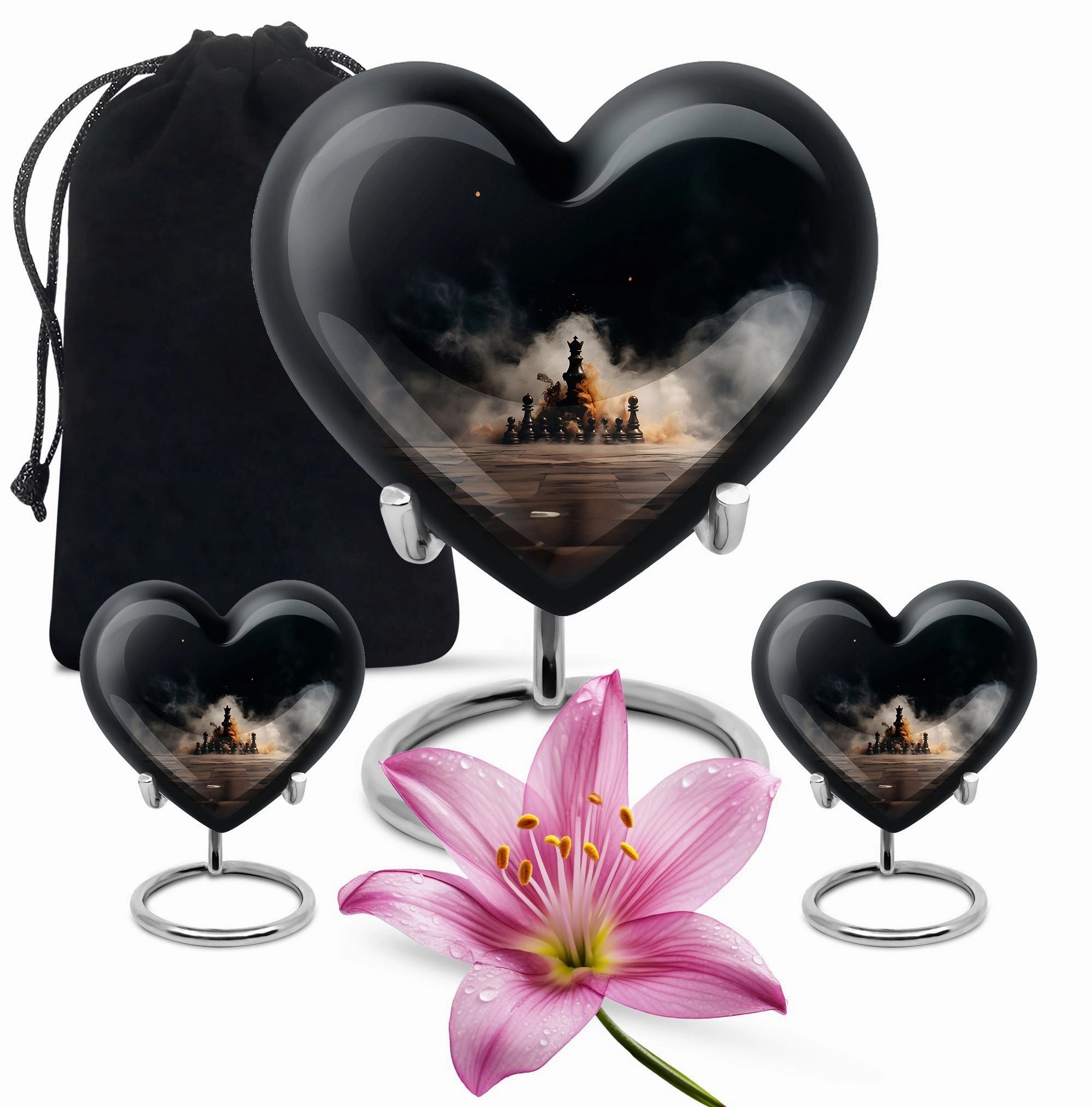 Chess Themed Personalized Memorial Cremation Urn