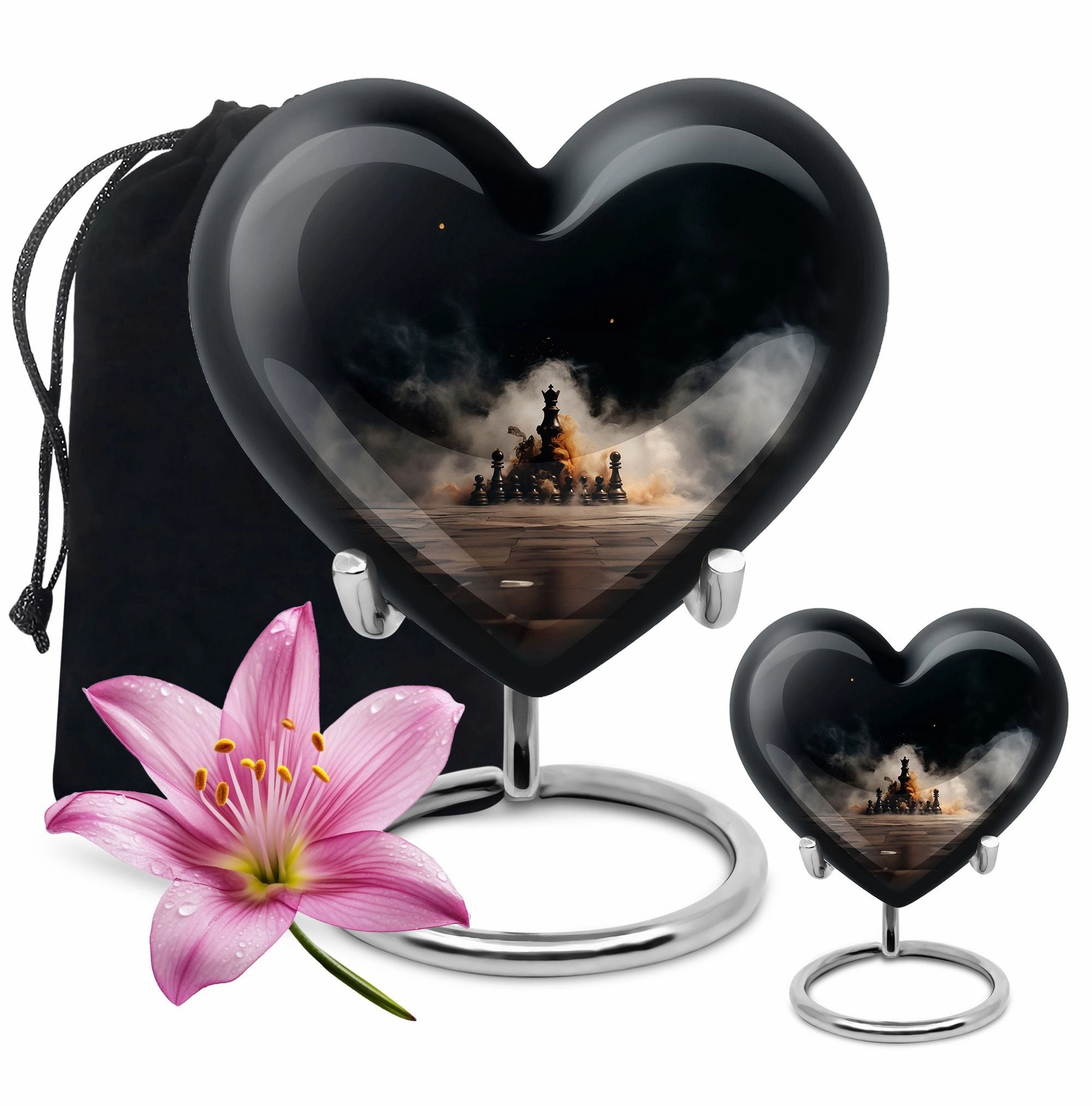 Chess Themed Personalized Memorial Cremation Urn