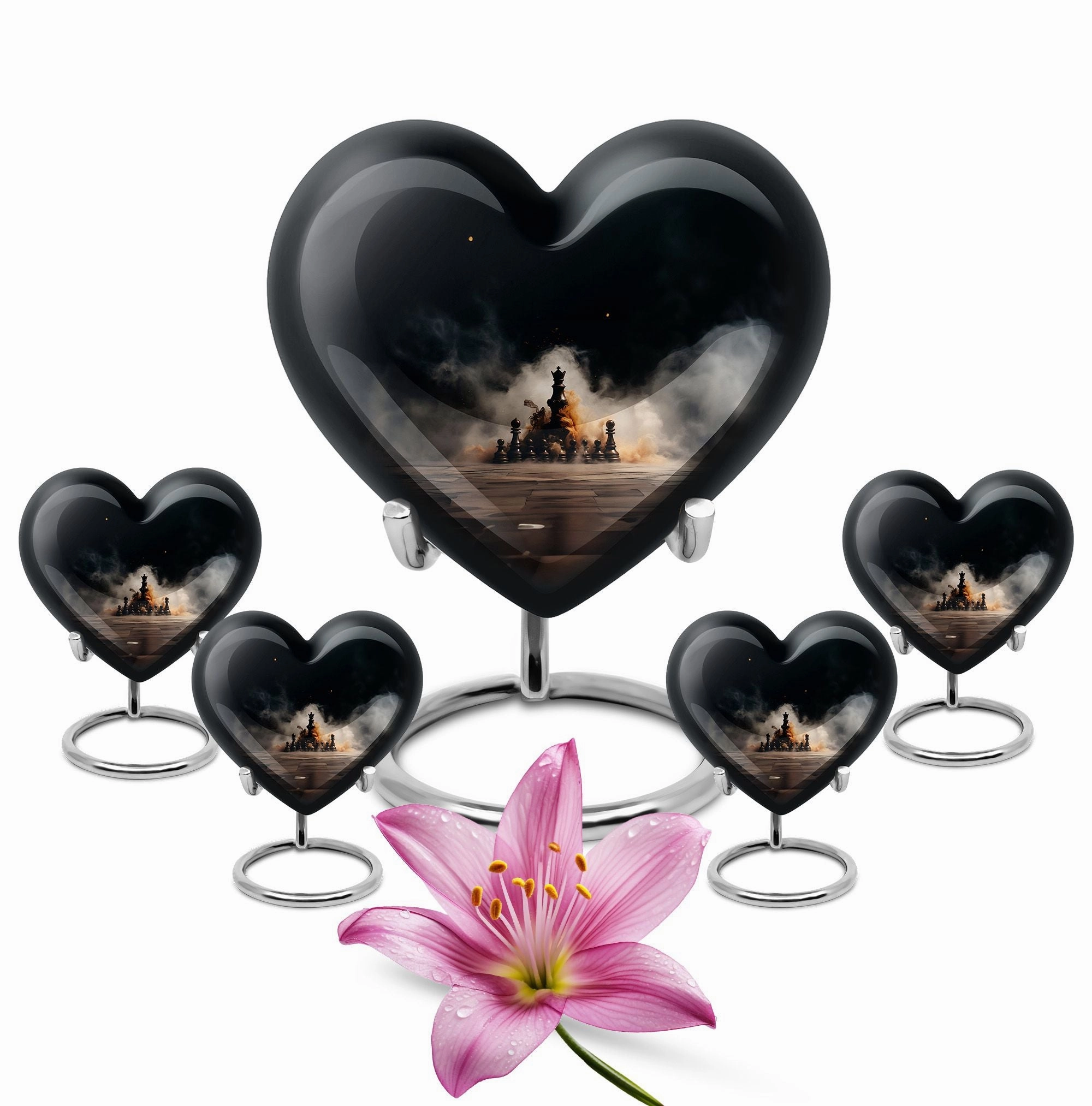 Chess Themed Personalized Memorial Cremation Urn