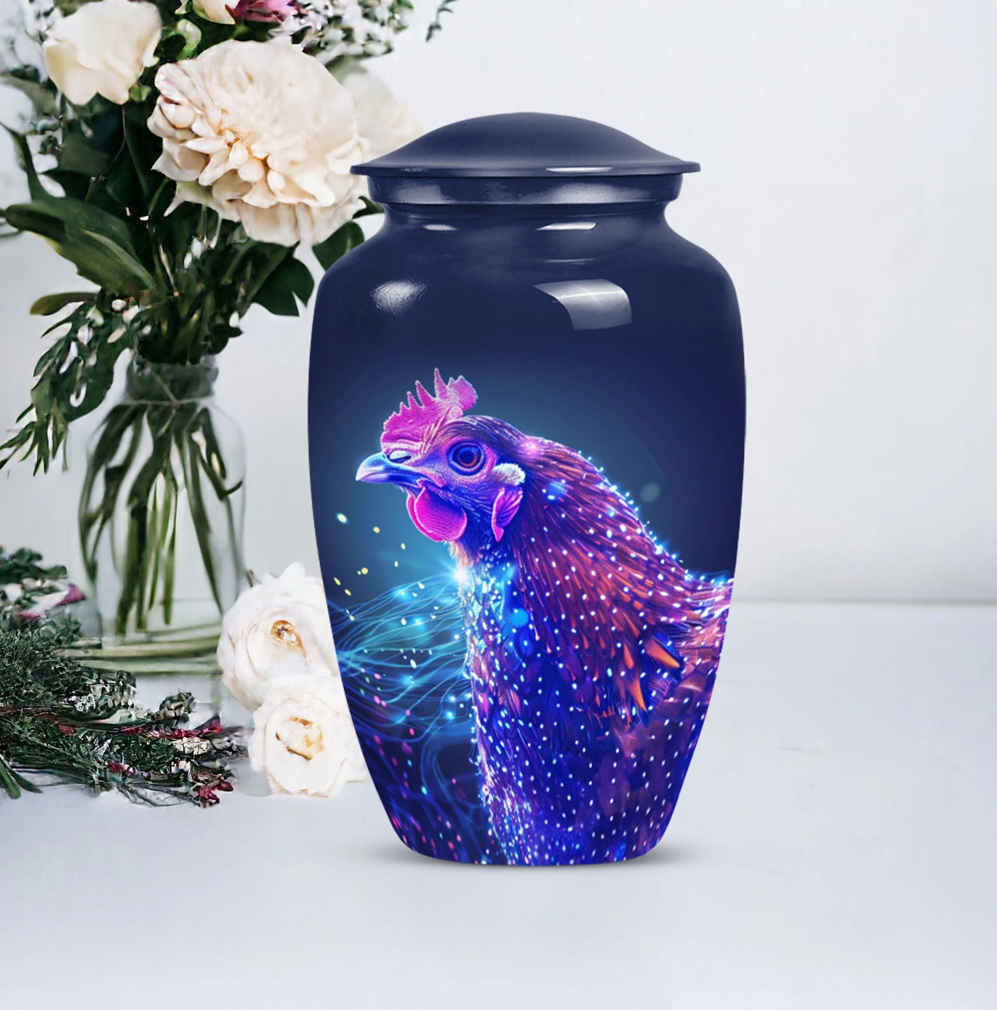 Chicken Cremation Urn and Cremation Peace Haven, 10-inch