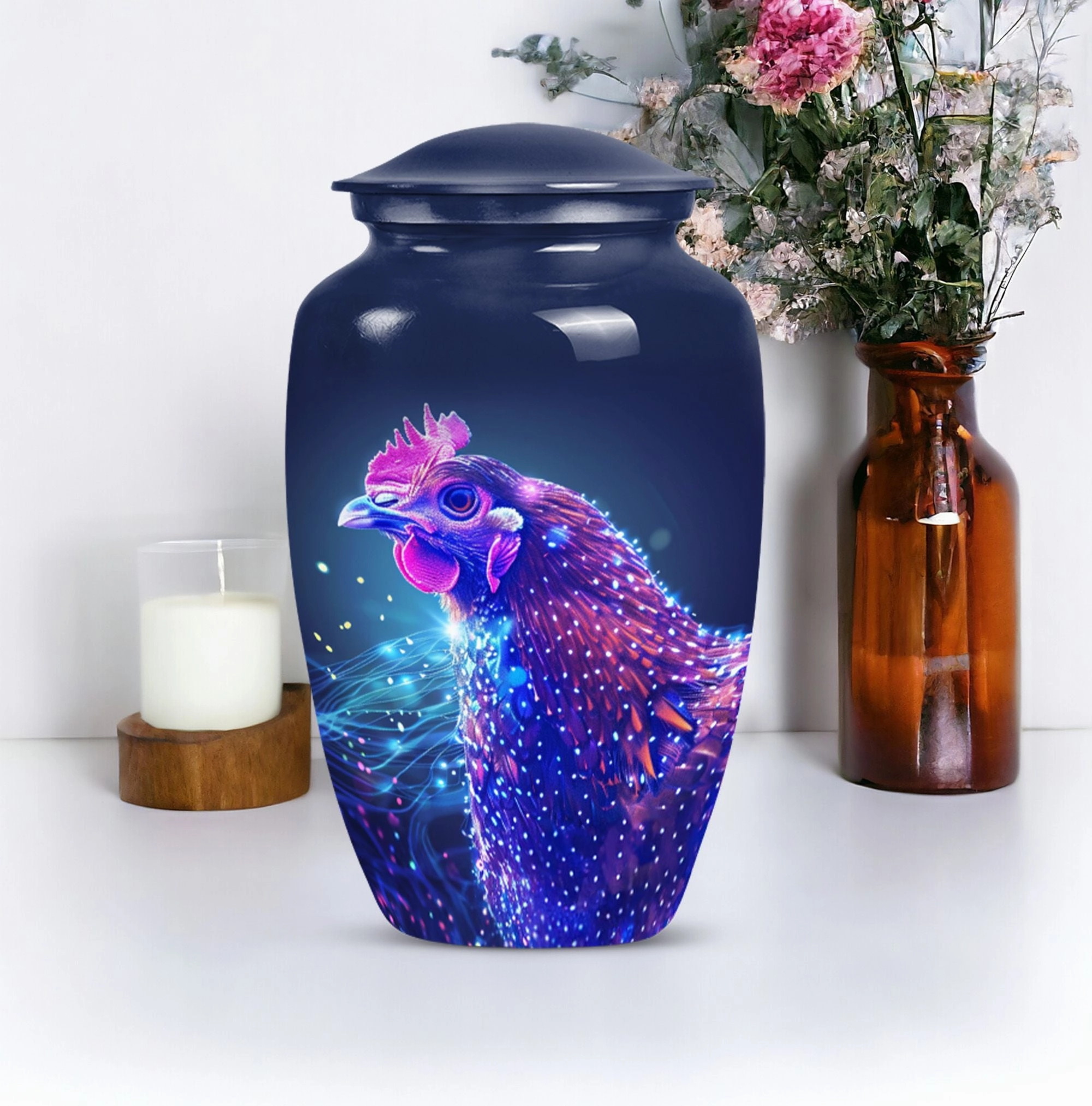 Chicken Cremation Urn and Cremation Peace Haven, 10-inch