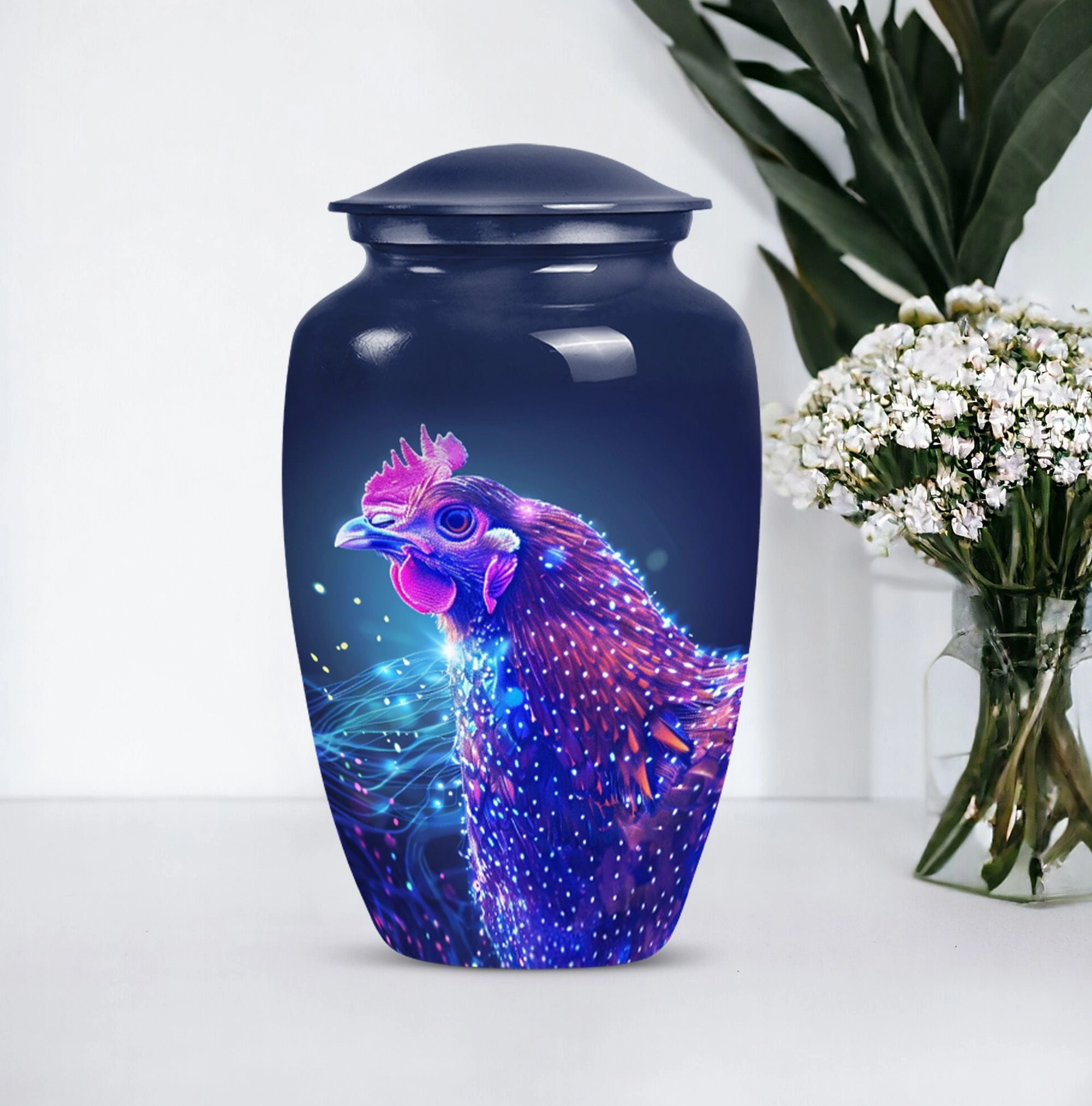 Chicken Cremation Urn and Cremation Peace Haven, 10-inch
