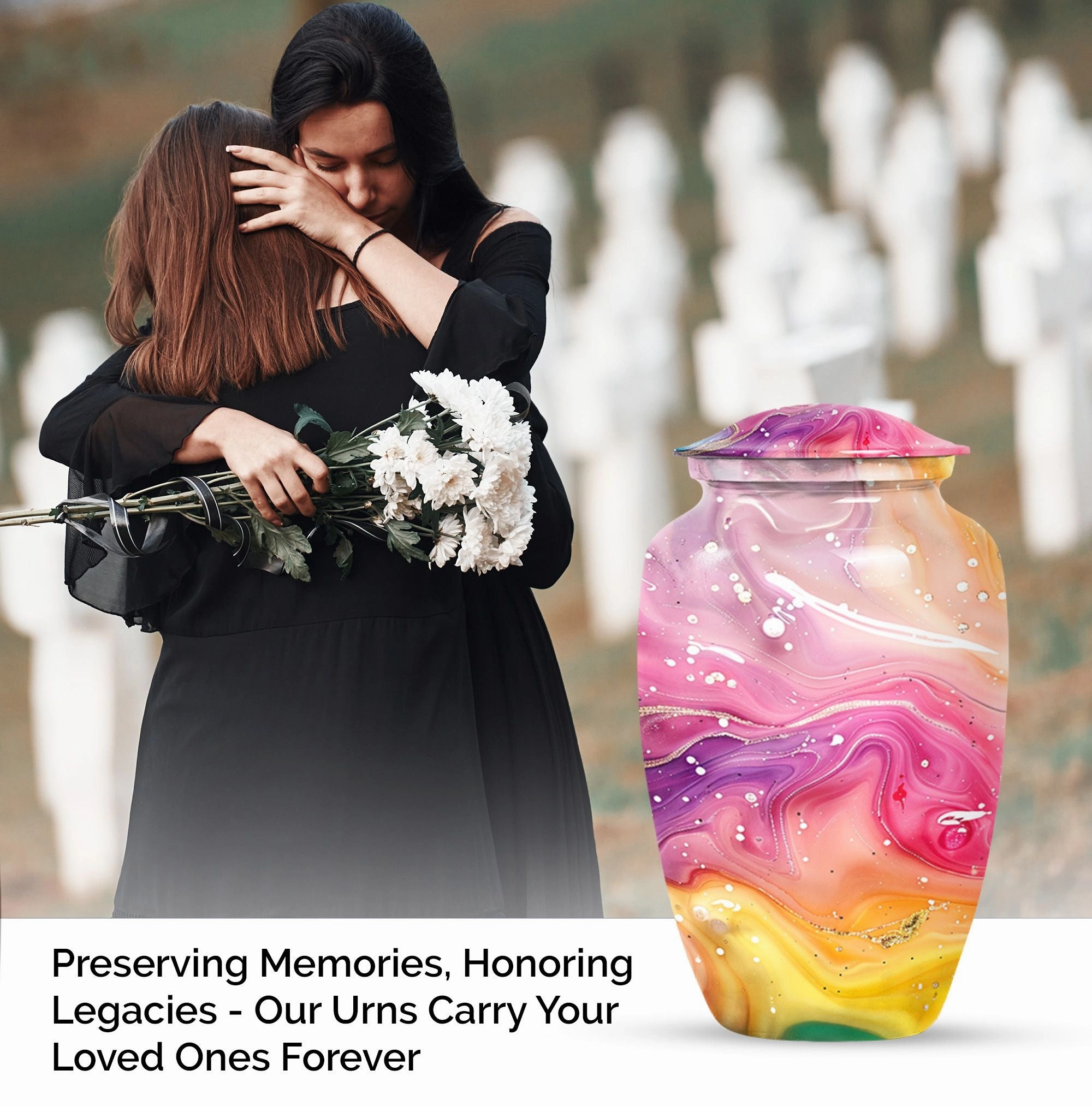 Classic Abstract Urn: Cremation Accessory for Cherished Mom