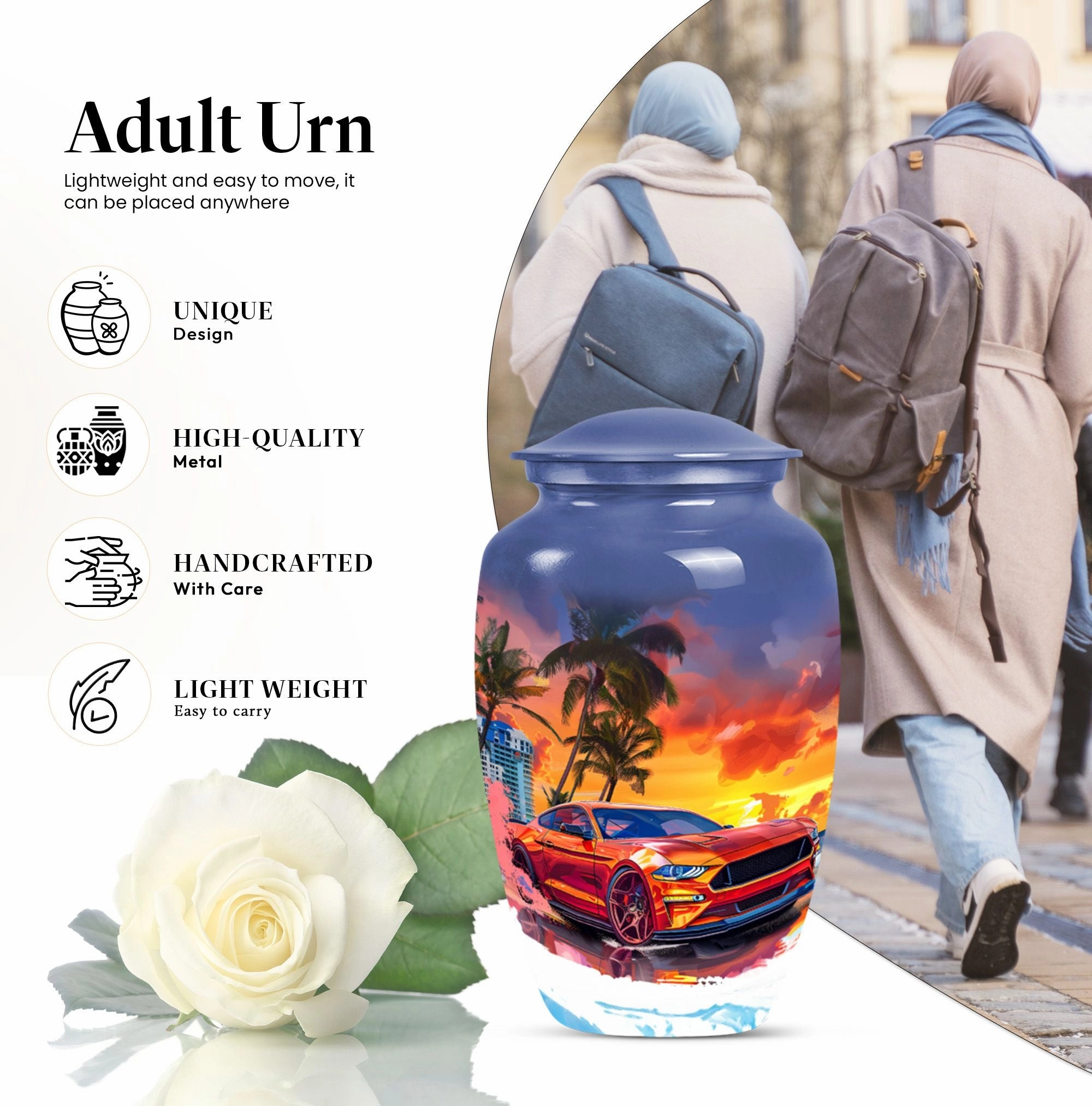 Classic Butterfly Cremation Adult Burial Car Urn for Memorials