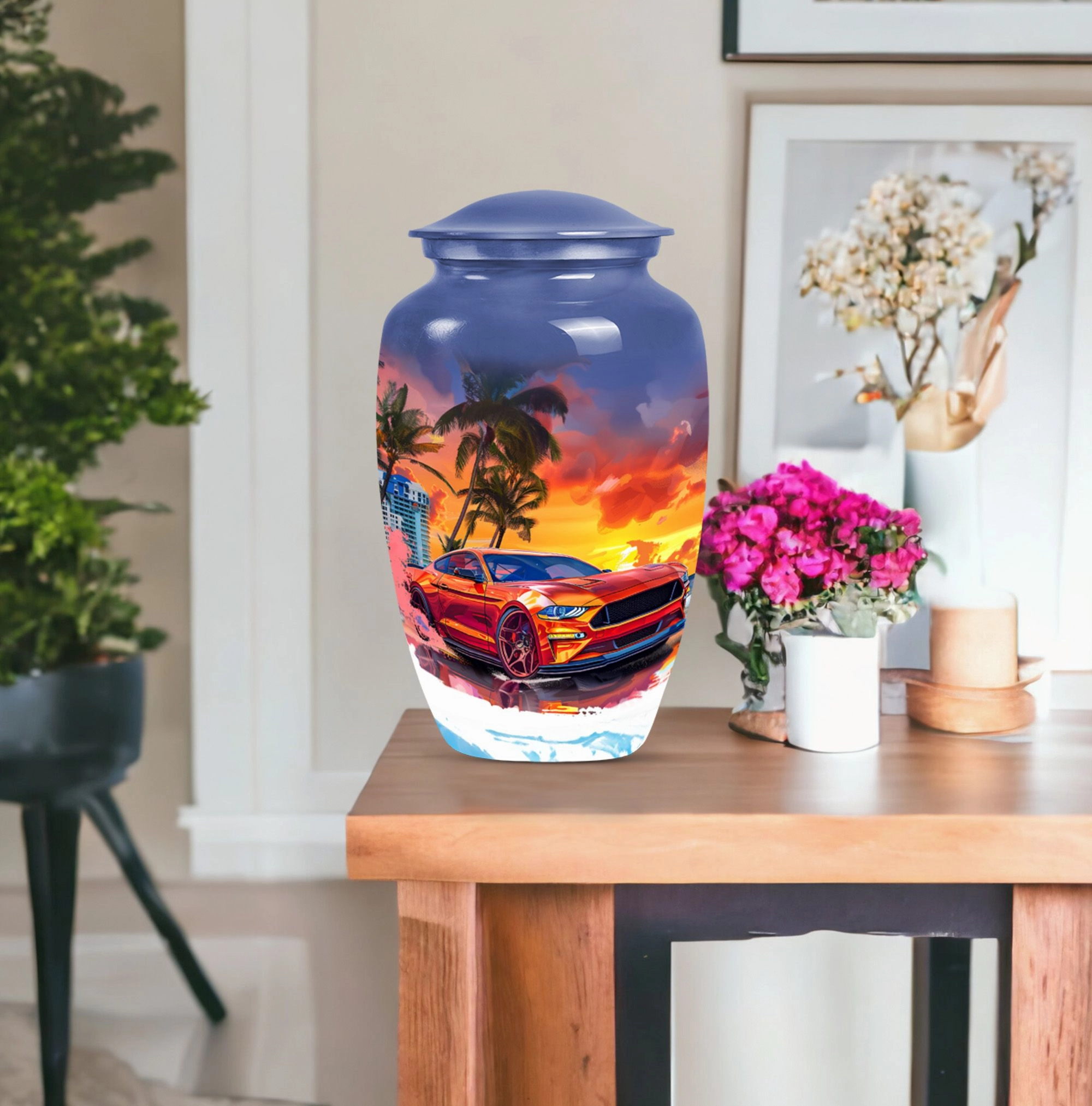 Classic Butterfly Cremation Adult Burial Car Urn for Memorials